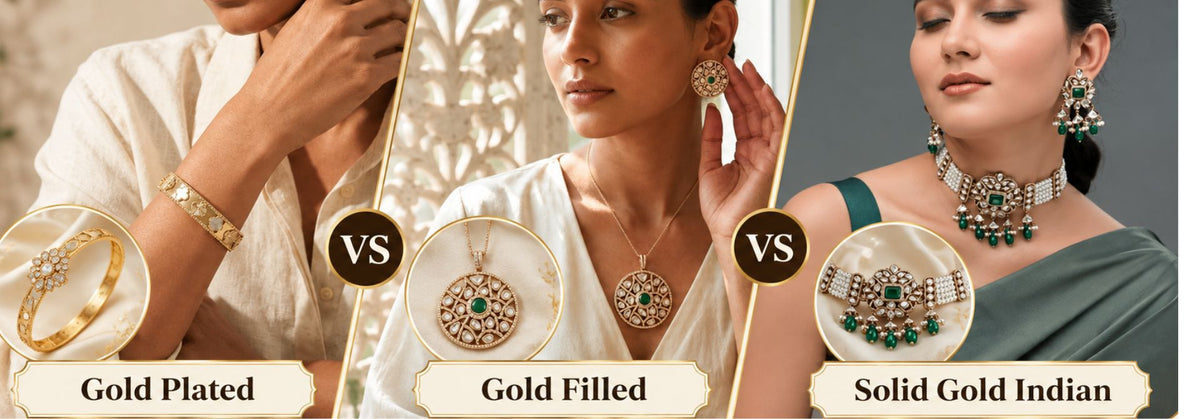 Gold Plated vs Gold Filled vs Solid Gold Indian Jewelry - What Are You Actually Paying For?