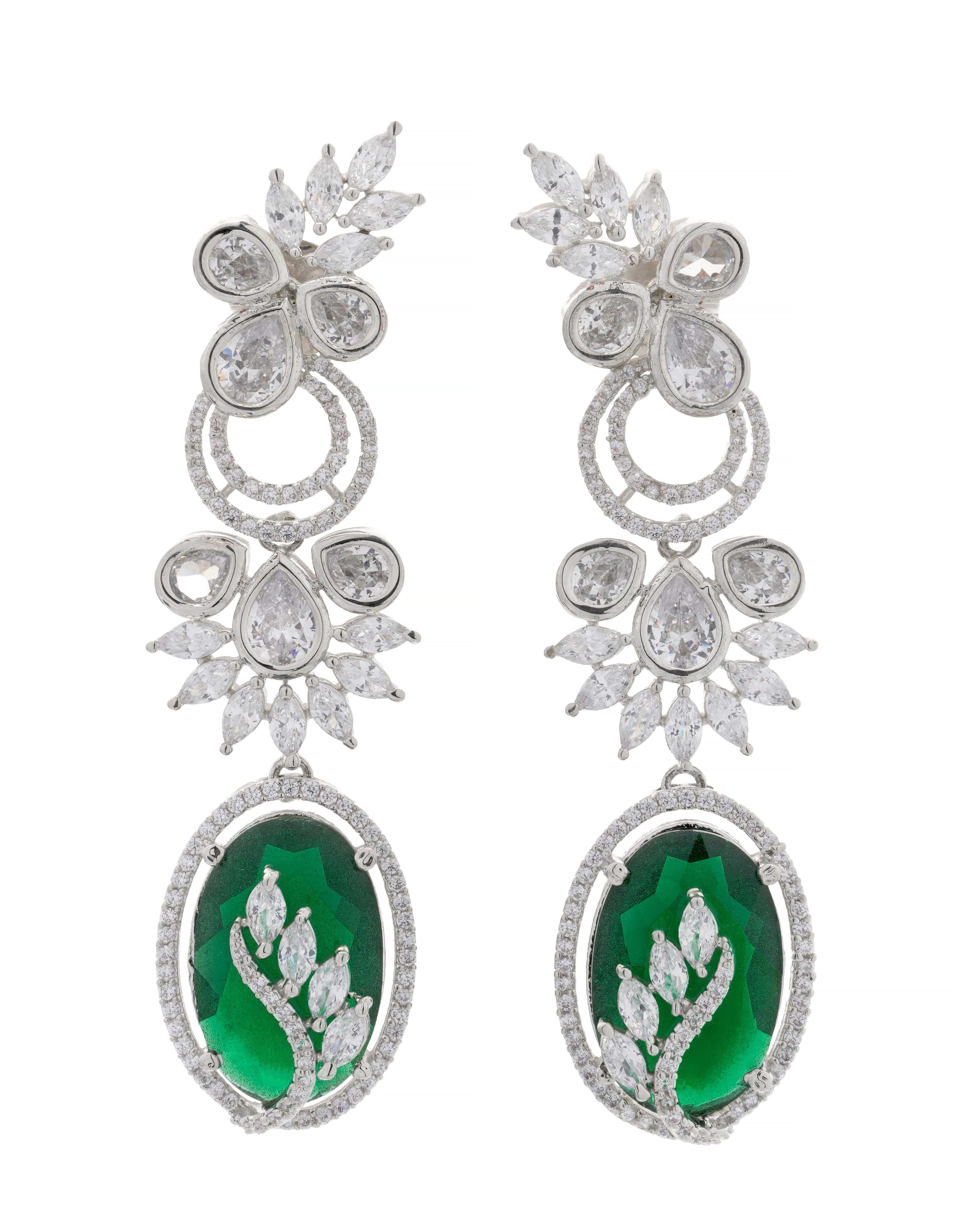 Evergreen Radiance Diamond Drop Earrings