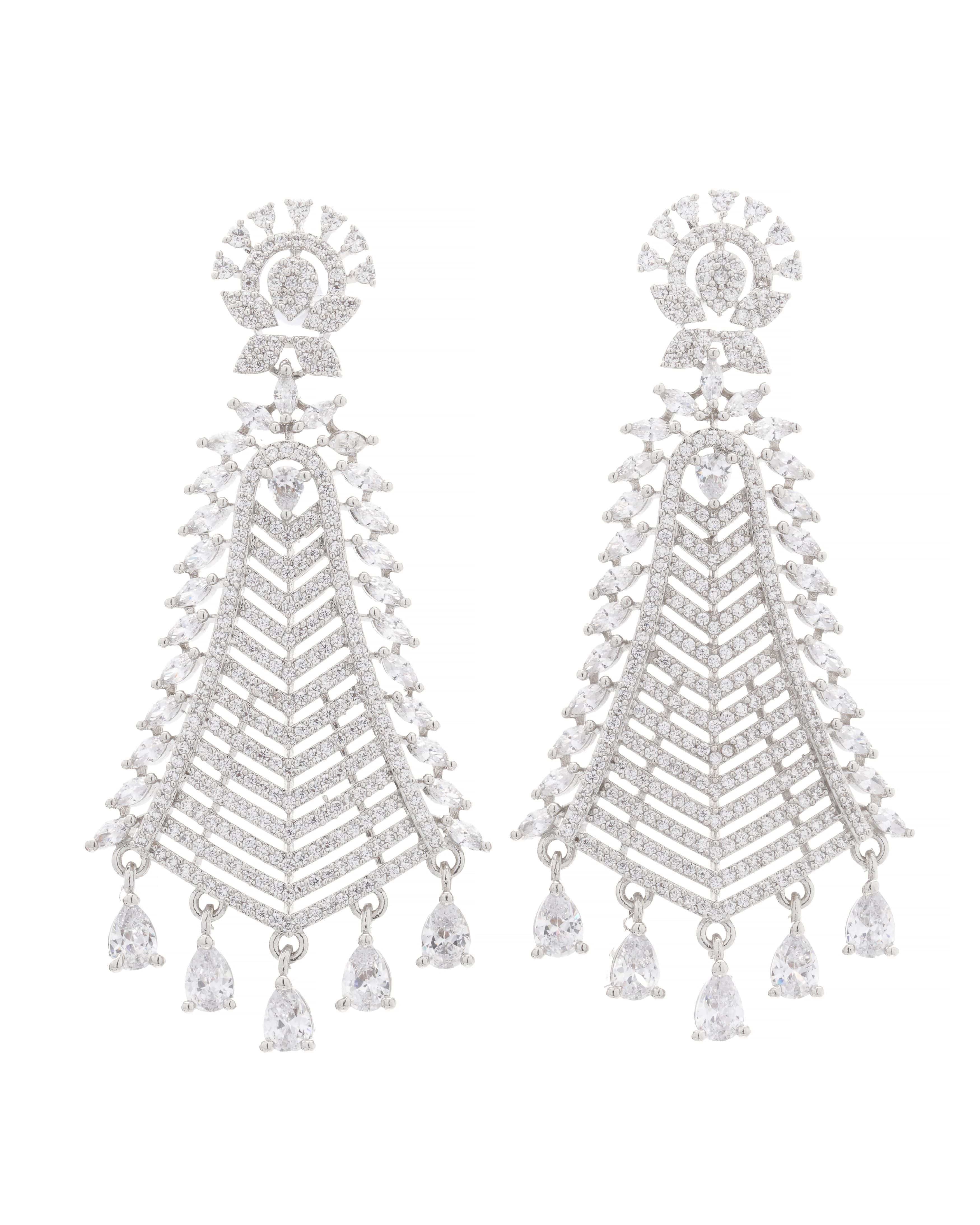 Luminescent Chevron Cascade Earrings
