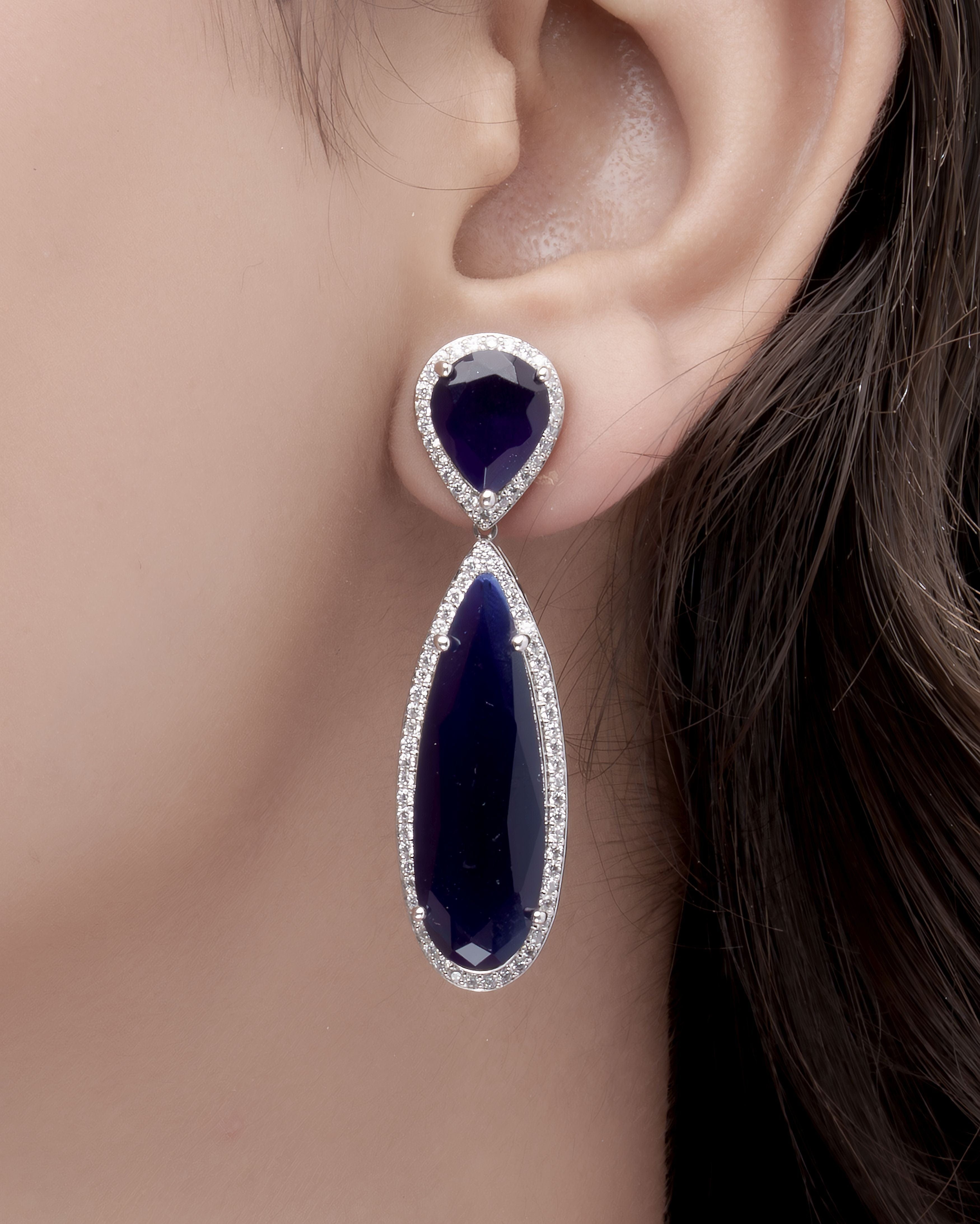 Mirror Dew Drop Duo Earrings