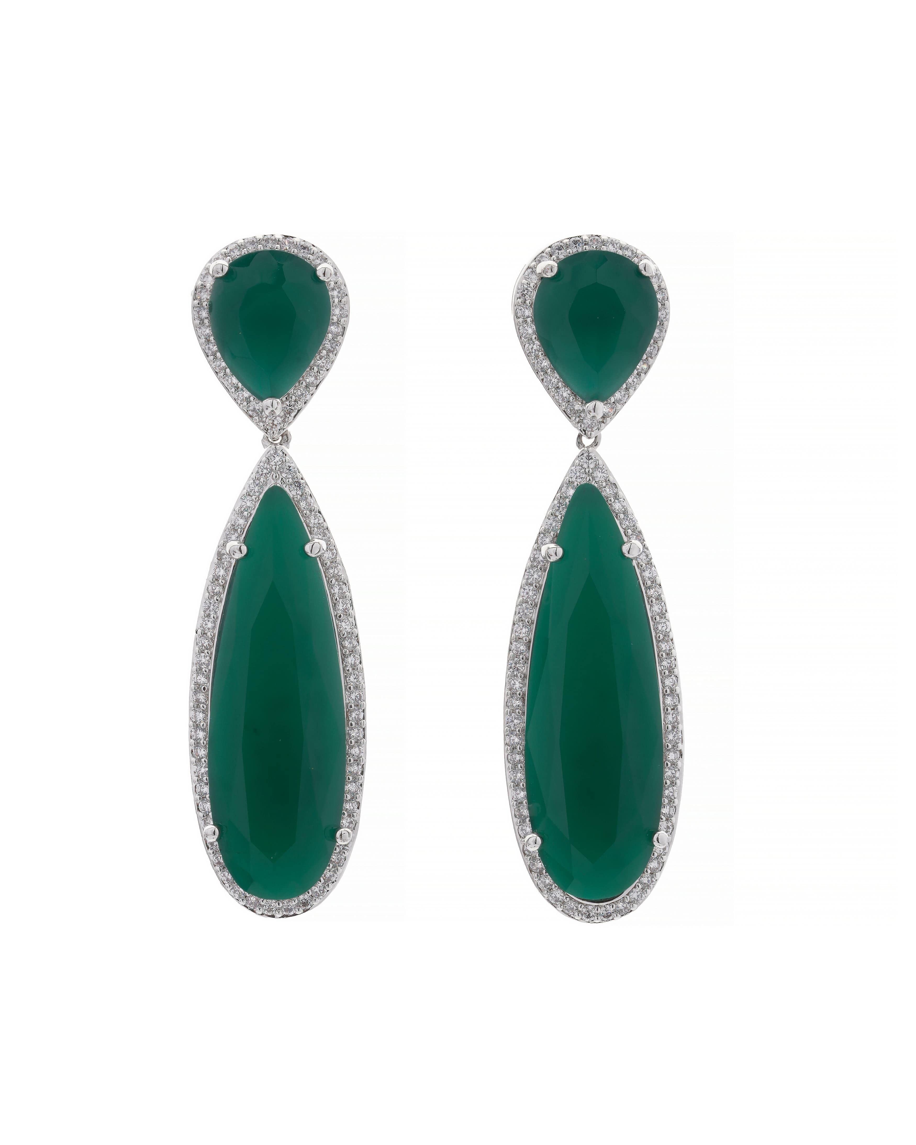Mirror Dew Drop Duo Earrings