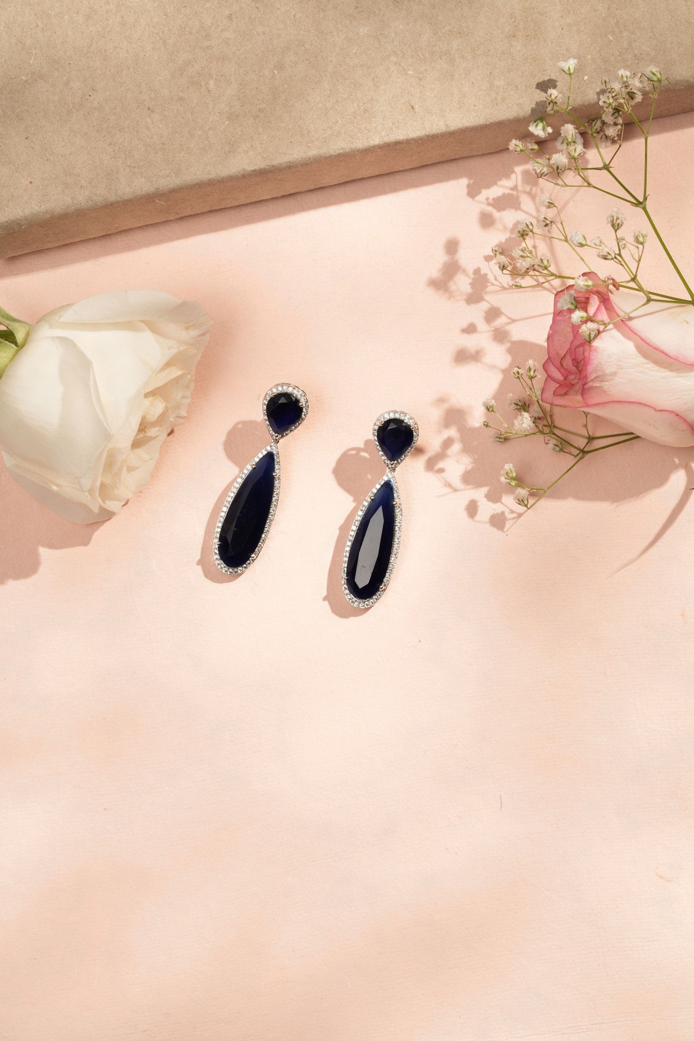 Mirror Dew Drop Duo Earrings