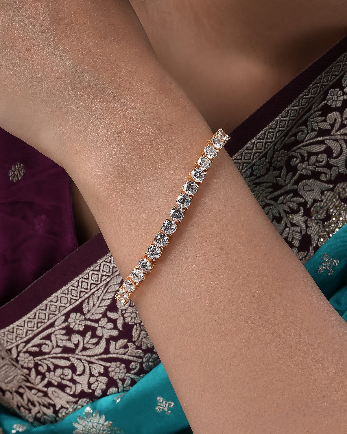 Golden Radiance Tennis Bracelet