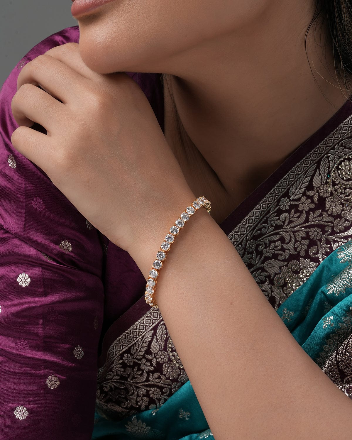 Golden Radiance Tennis Bracelet
