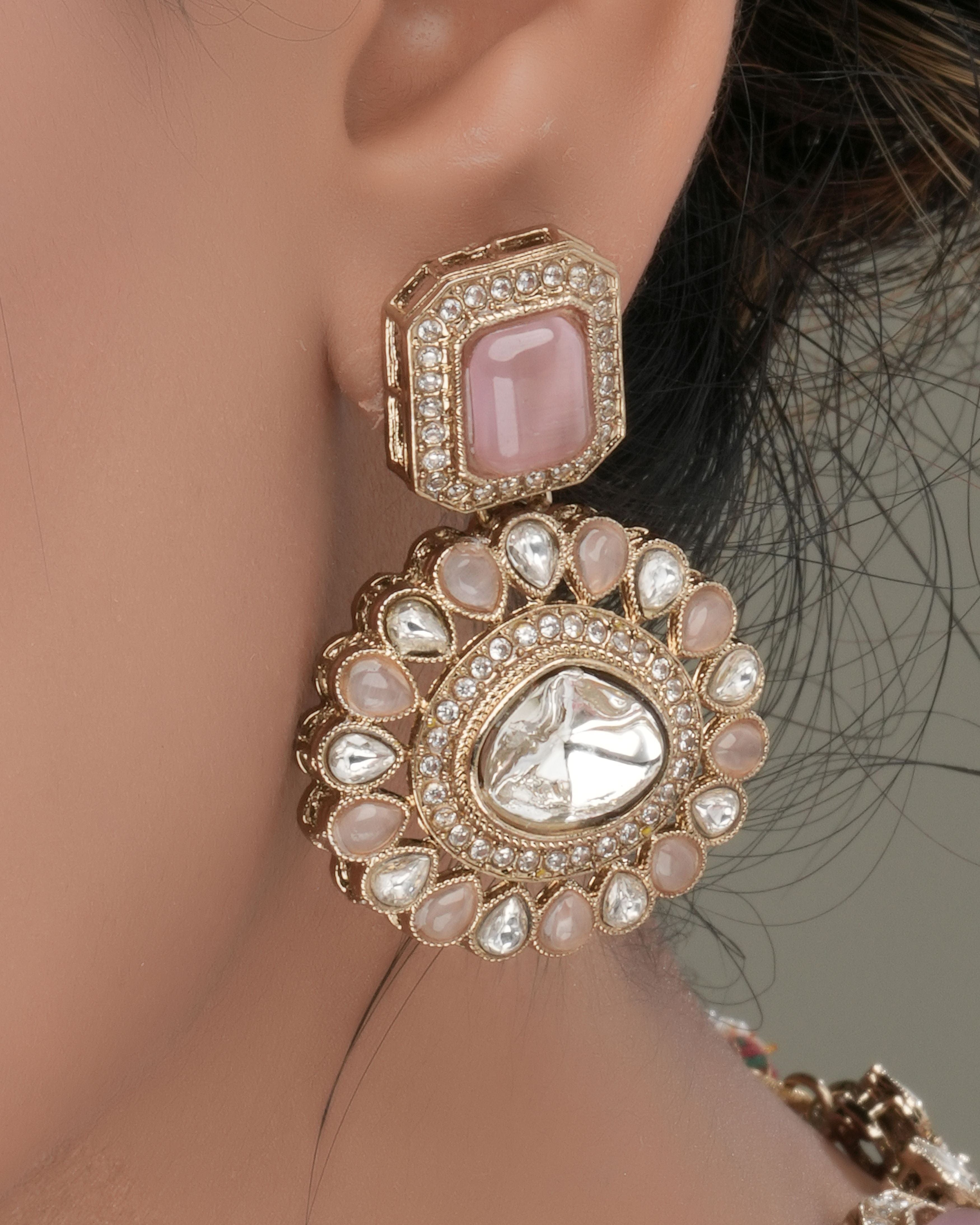 Regal Crest – Green, Moissanite and  CZ Long Necklace