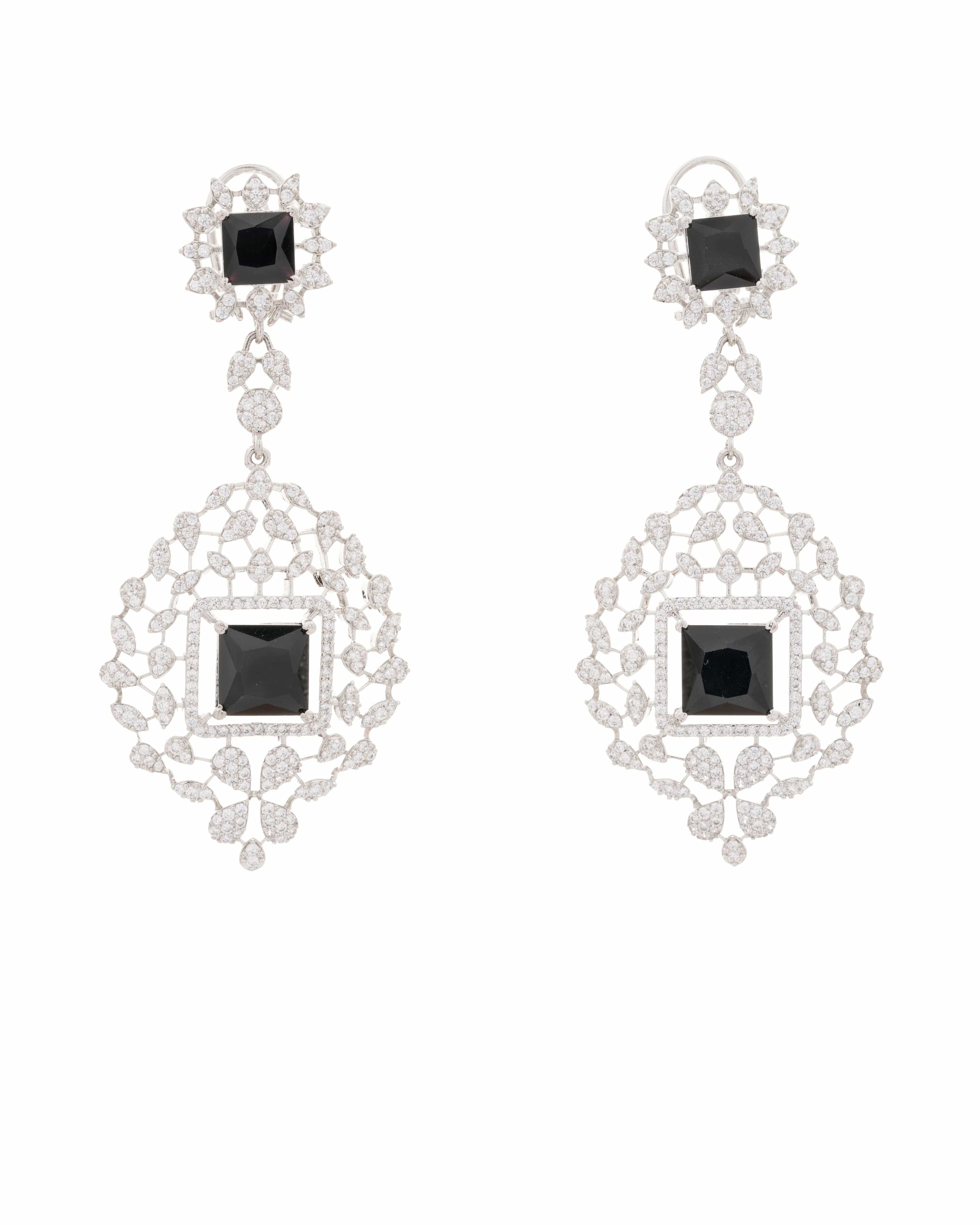 Midnight Majesty Double Layer Necklace & Drop Earring Set