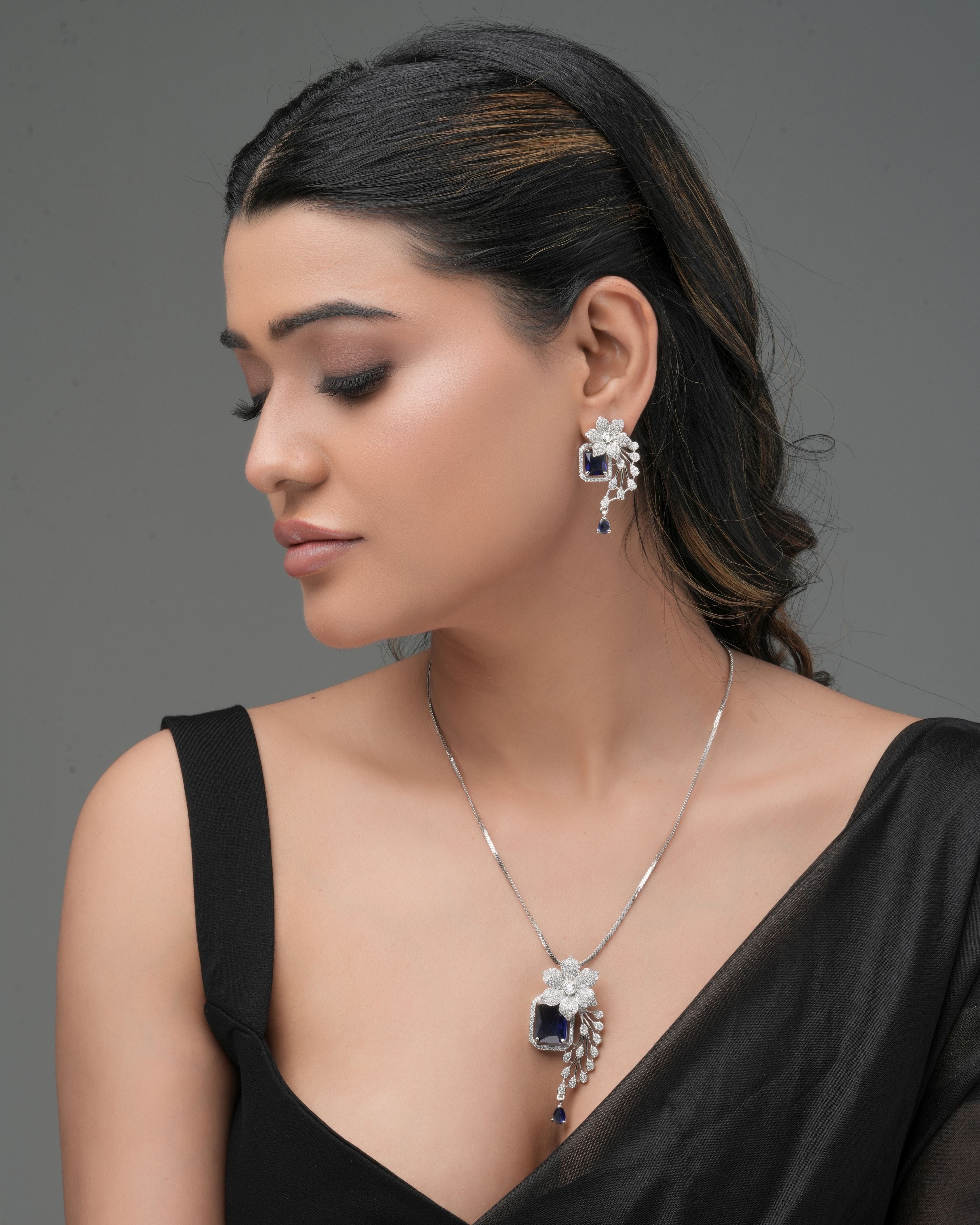 Celestial Bloom Pendant & Earring Set