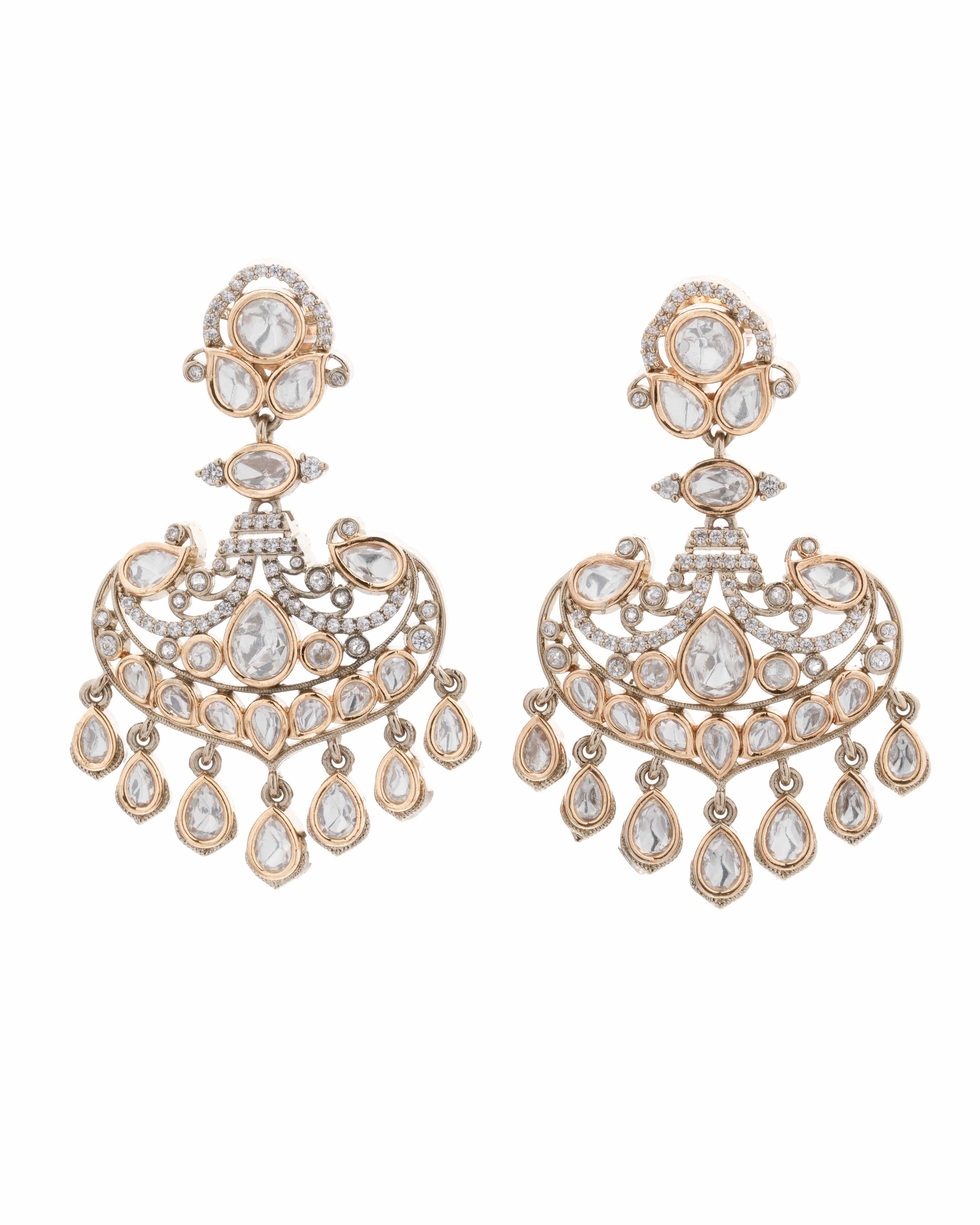 Antique Radiance Mozanite Jhumka Earrings
