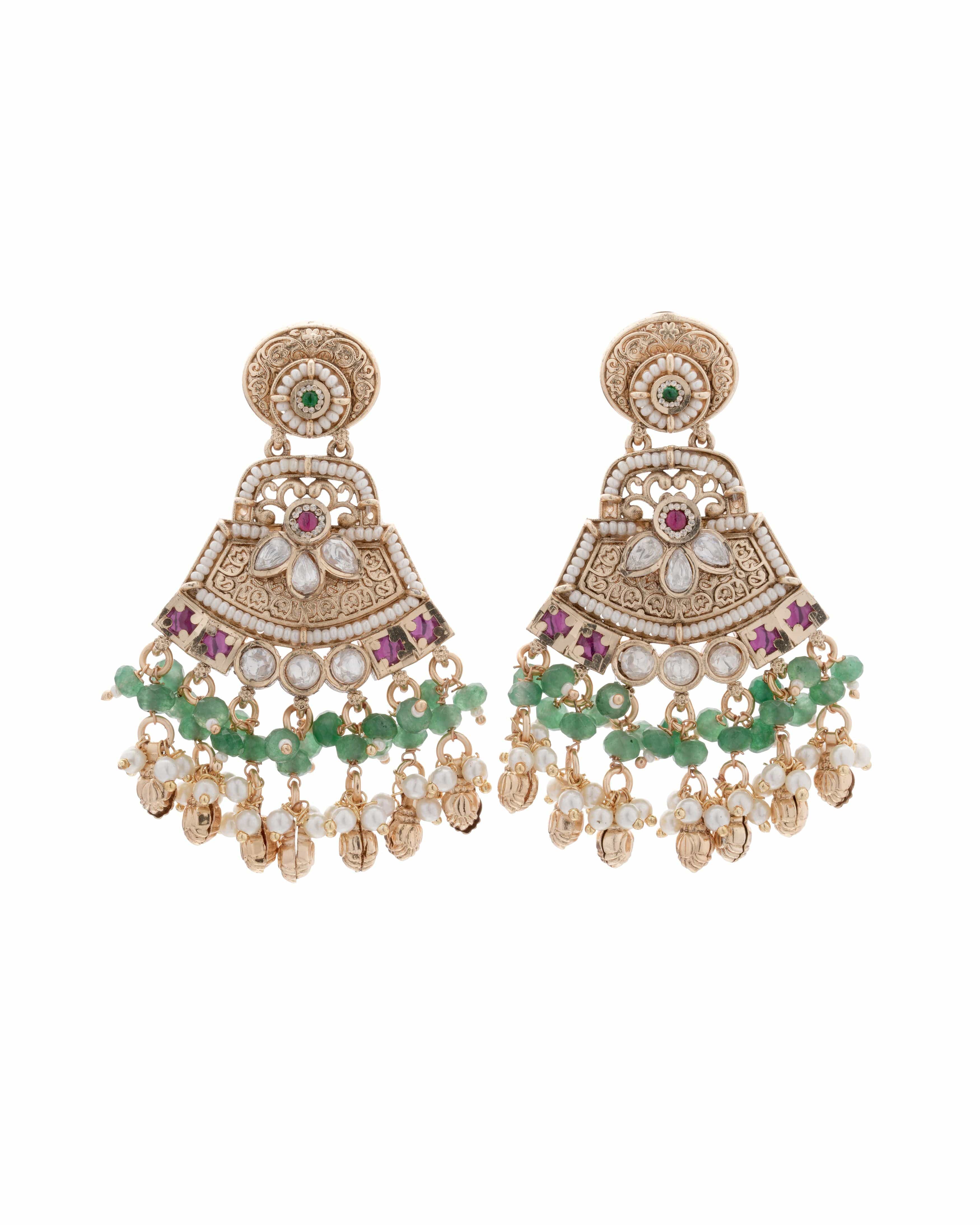 Amrapali Heritage Kundan Jhumka Earrings