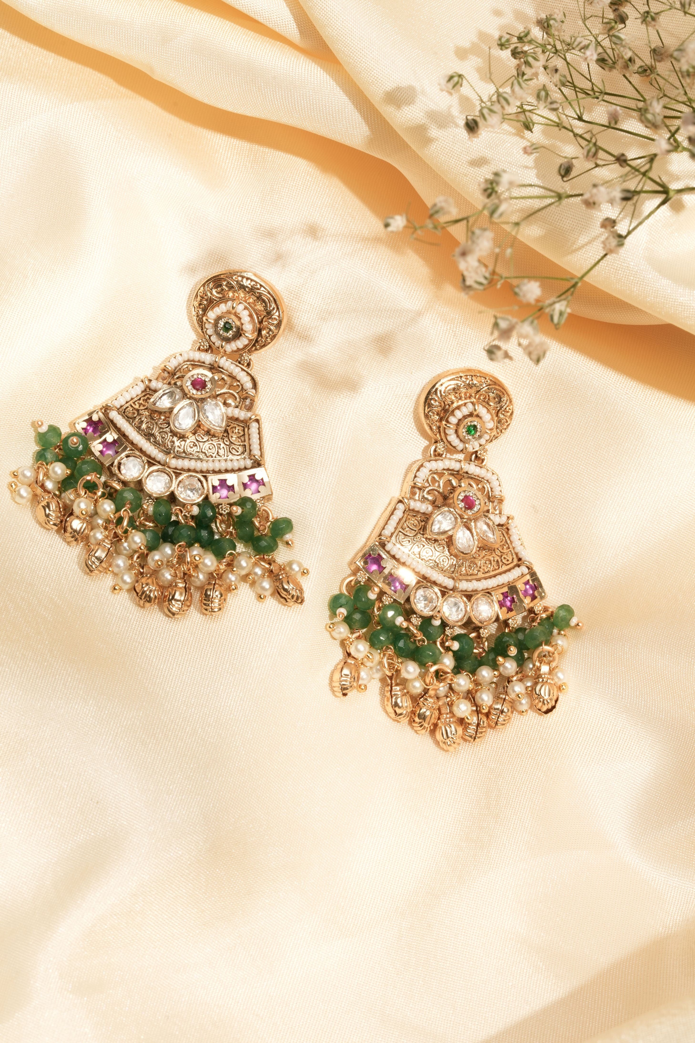 Amrapali Heritage Kundan Jhumka Earrings