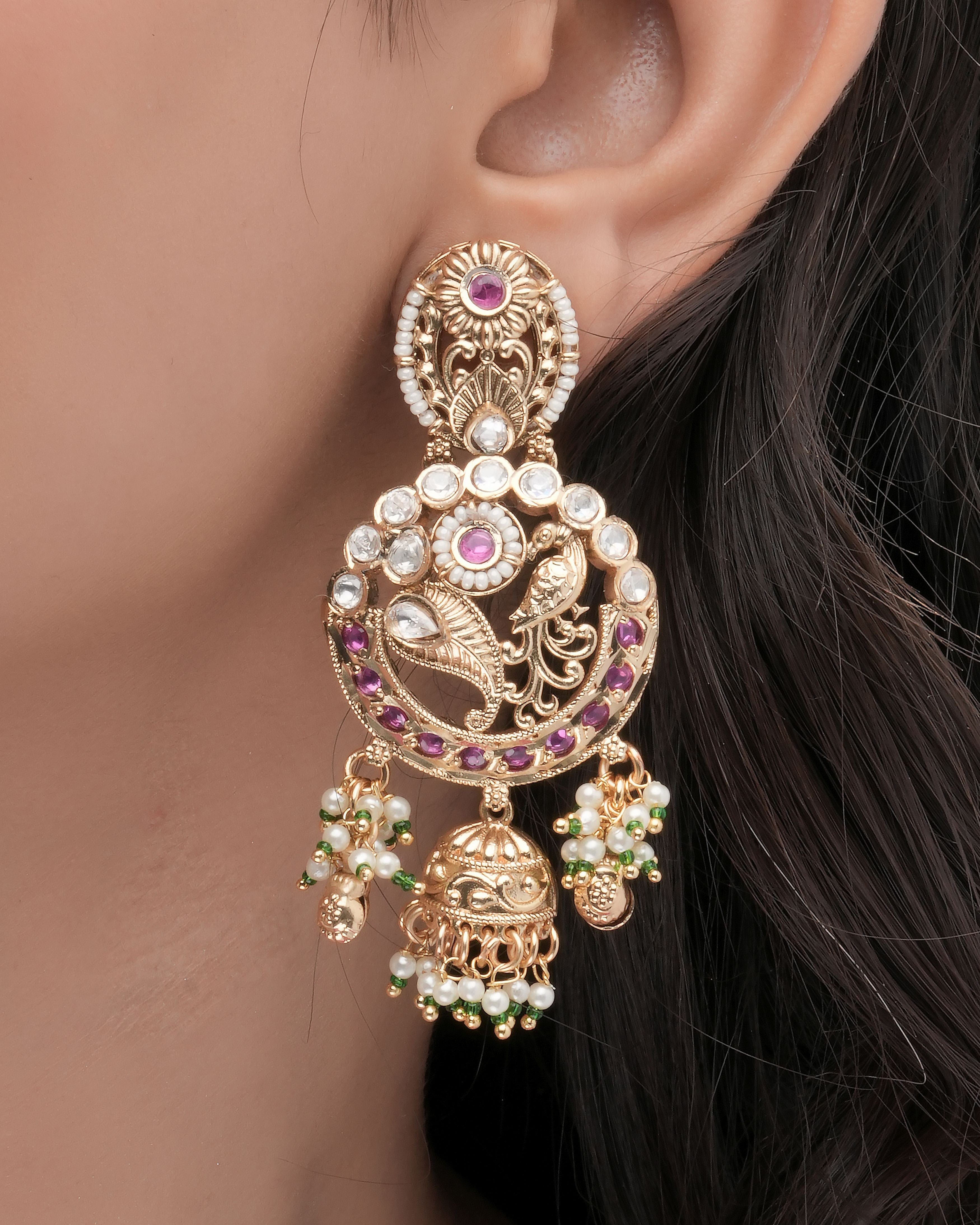 Aviary Song Filigree Jhumka Earrings