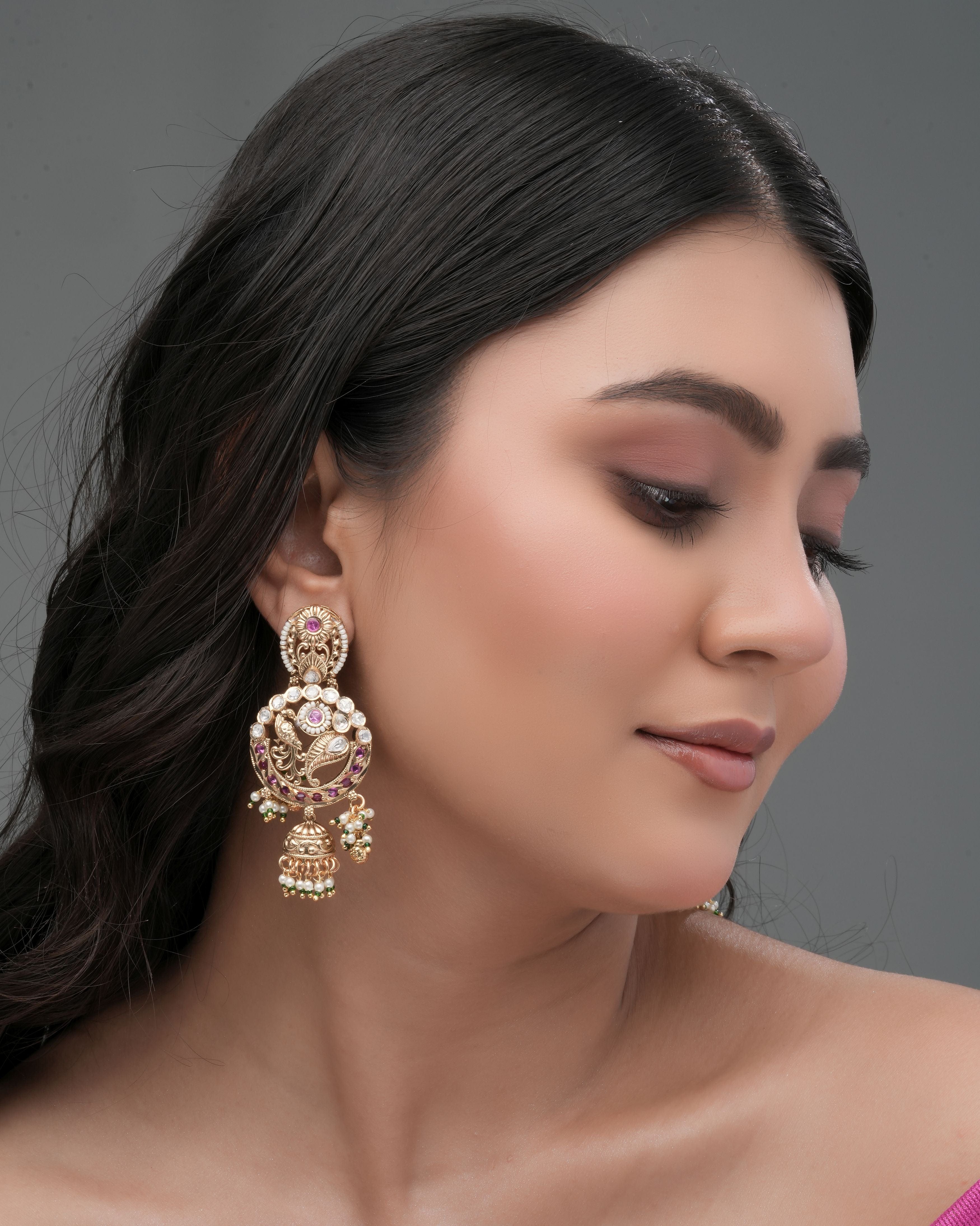 Aviary Song Filigree Jhumka Earrings