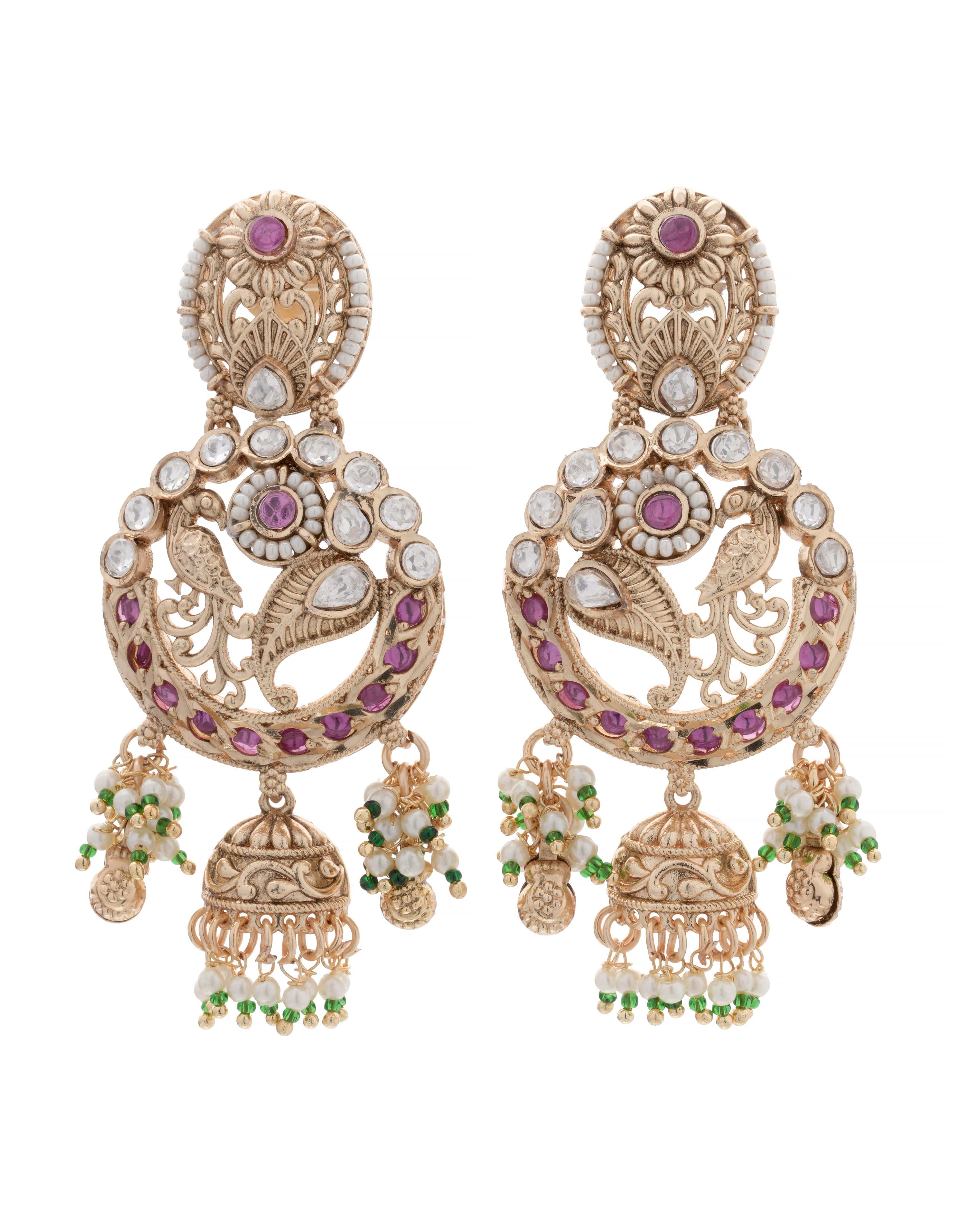 Aviary Song Filigree Jhumka Earrings