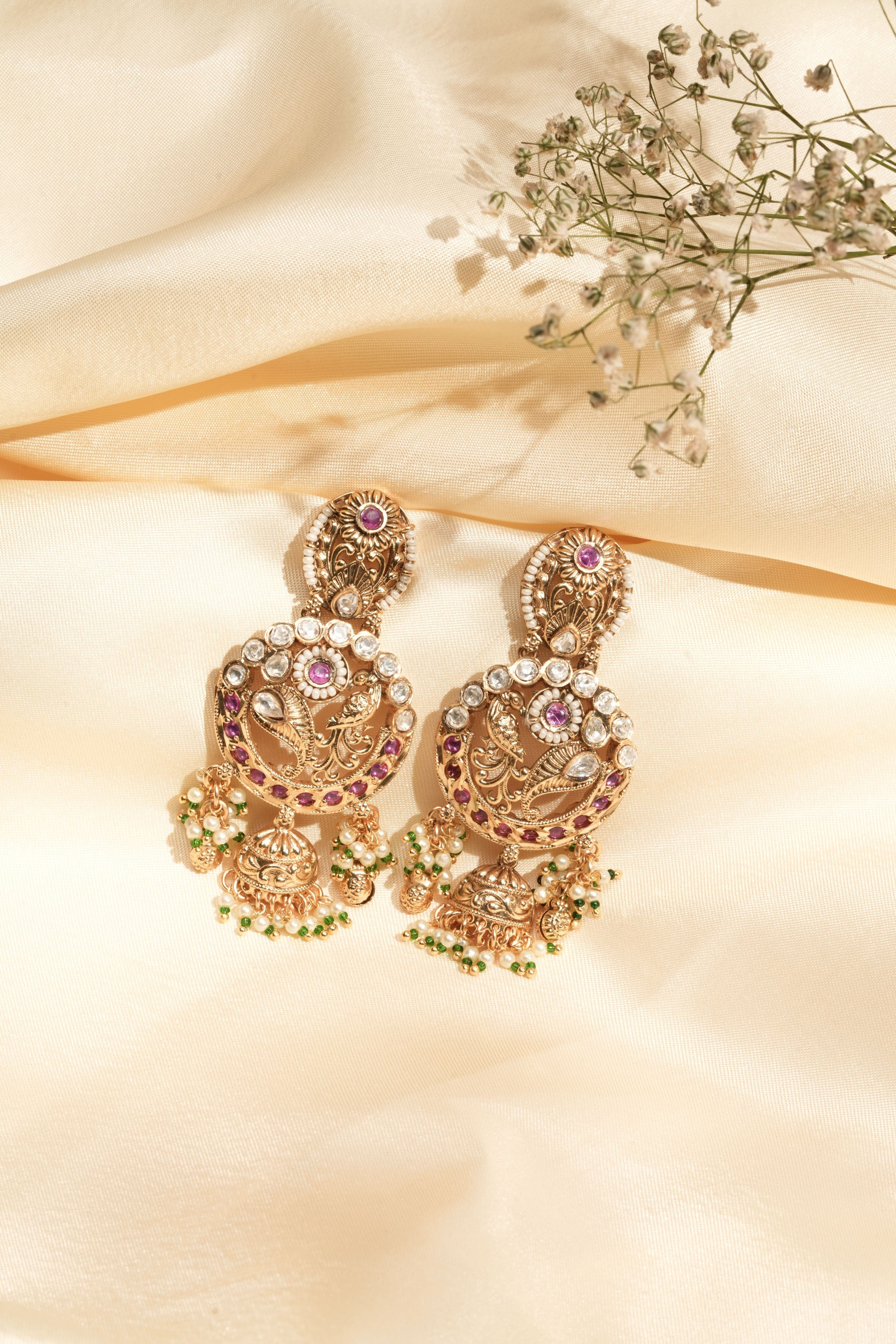 Aviary Song Filigree Jhumka Earrings