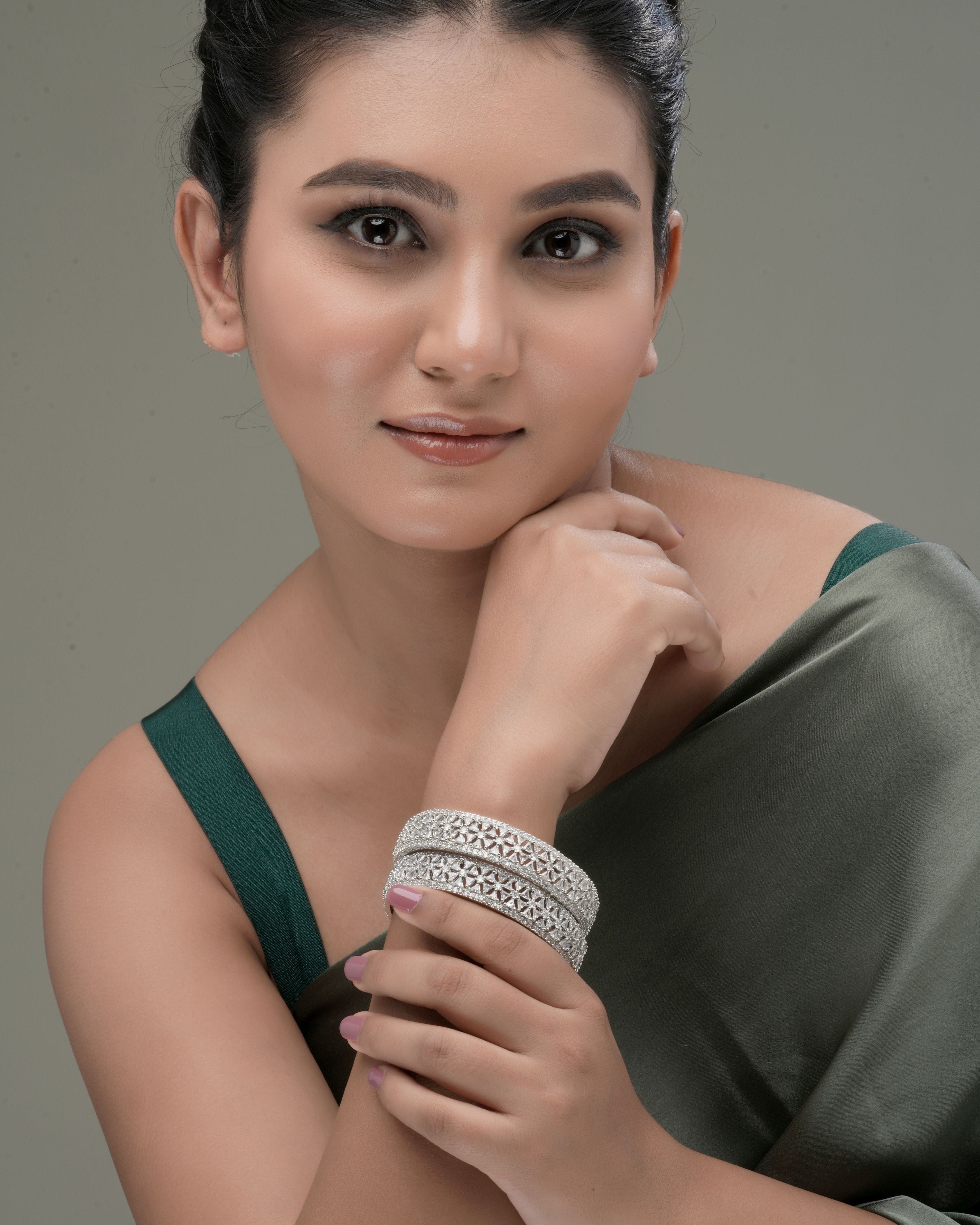 Starlit Elegance Pave Bangle Duo