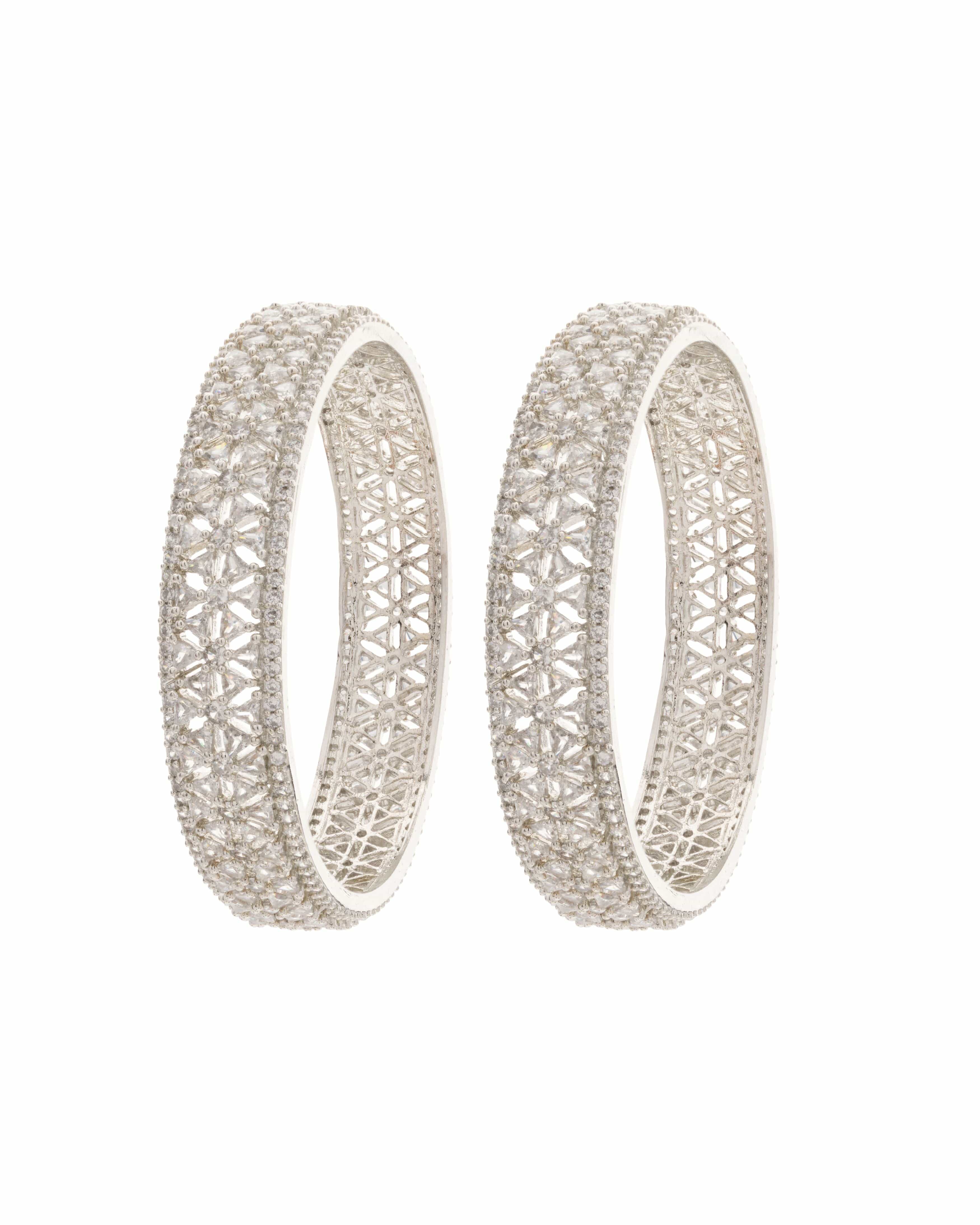 Starlit Elegance Pave Bangle Duo