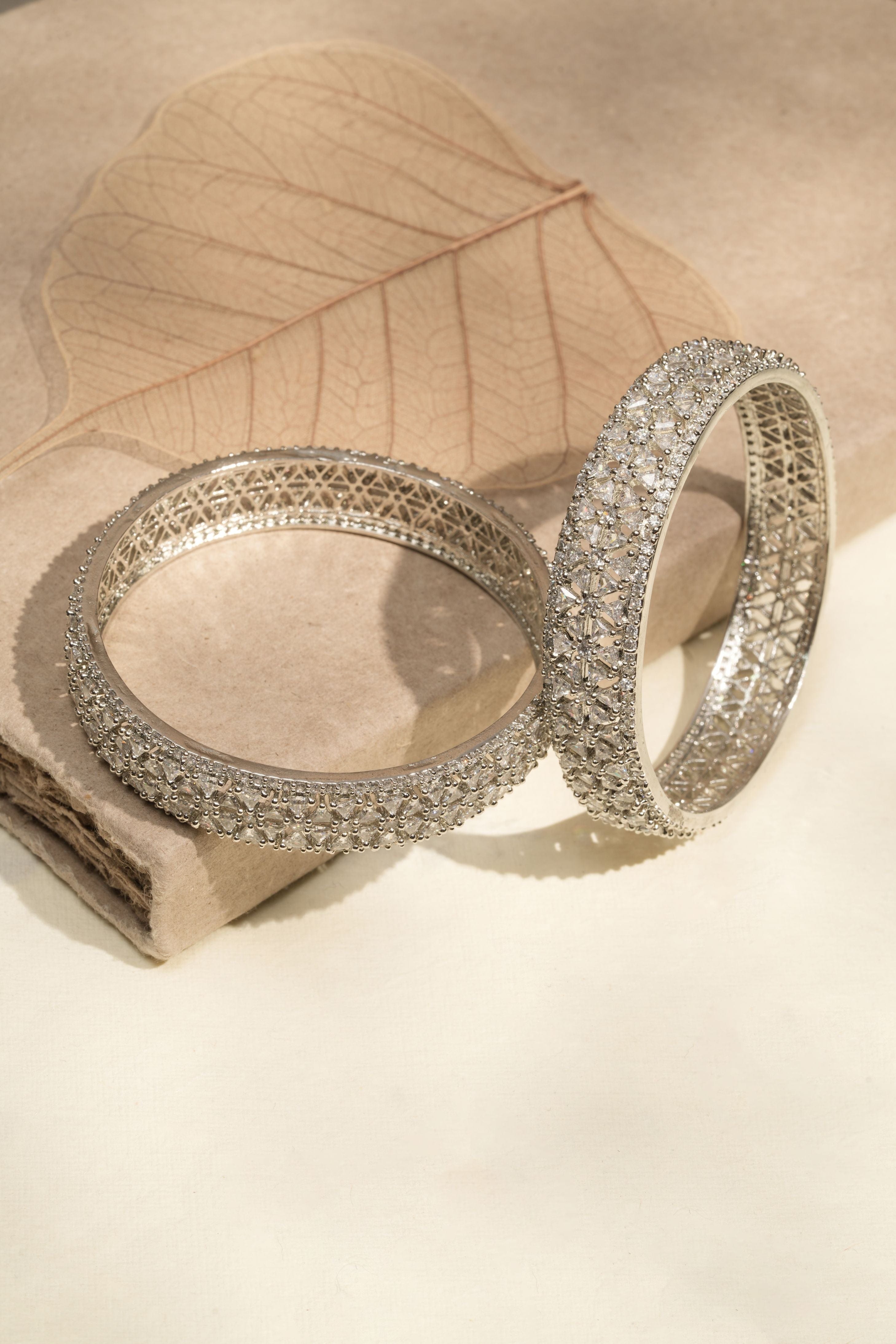 Starlit Elegance Pave Bangle Duo