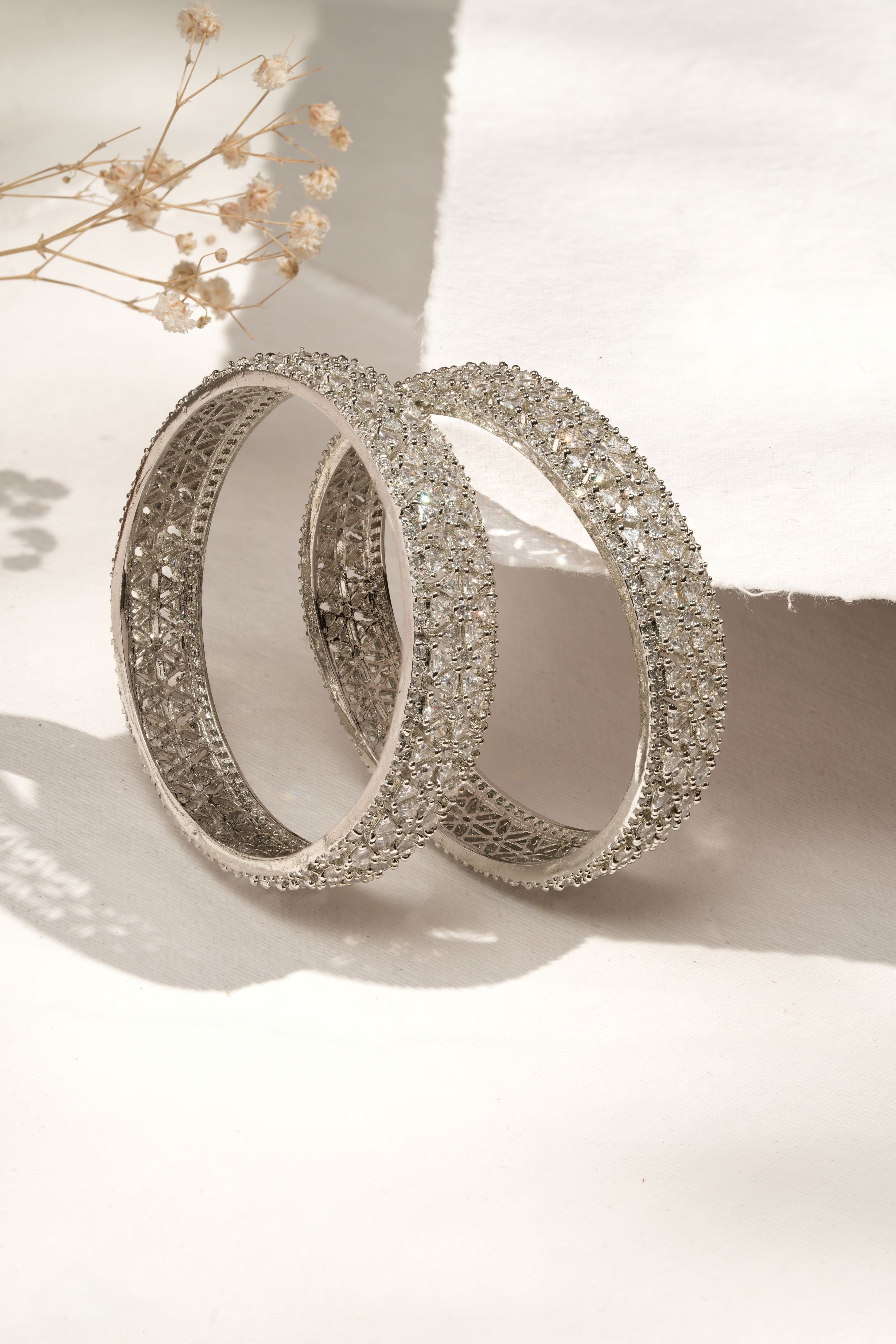 Starlit Elegance Pave Bangle Duo