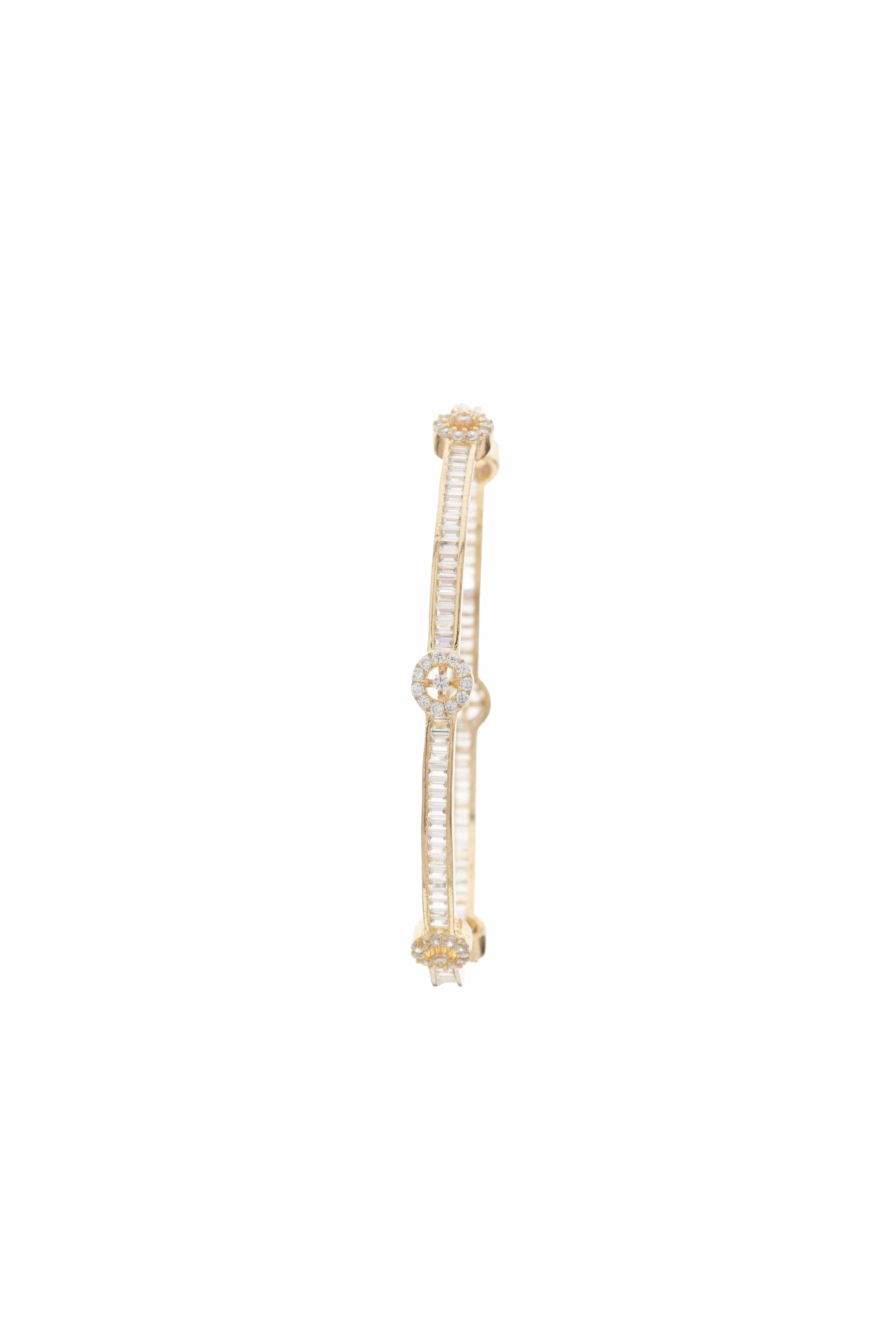 Radiant Gleam – Gold-Finished AD Bangles (Set of 4)