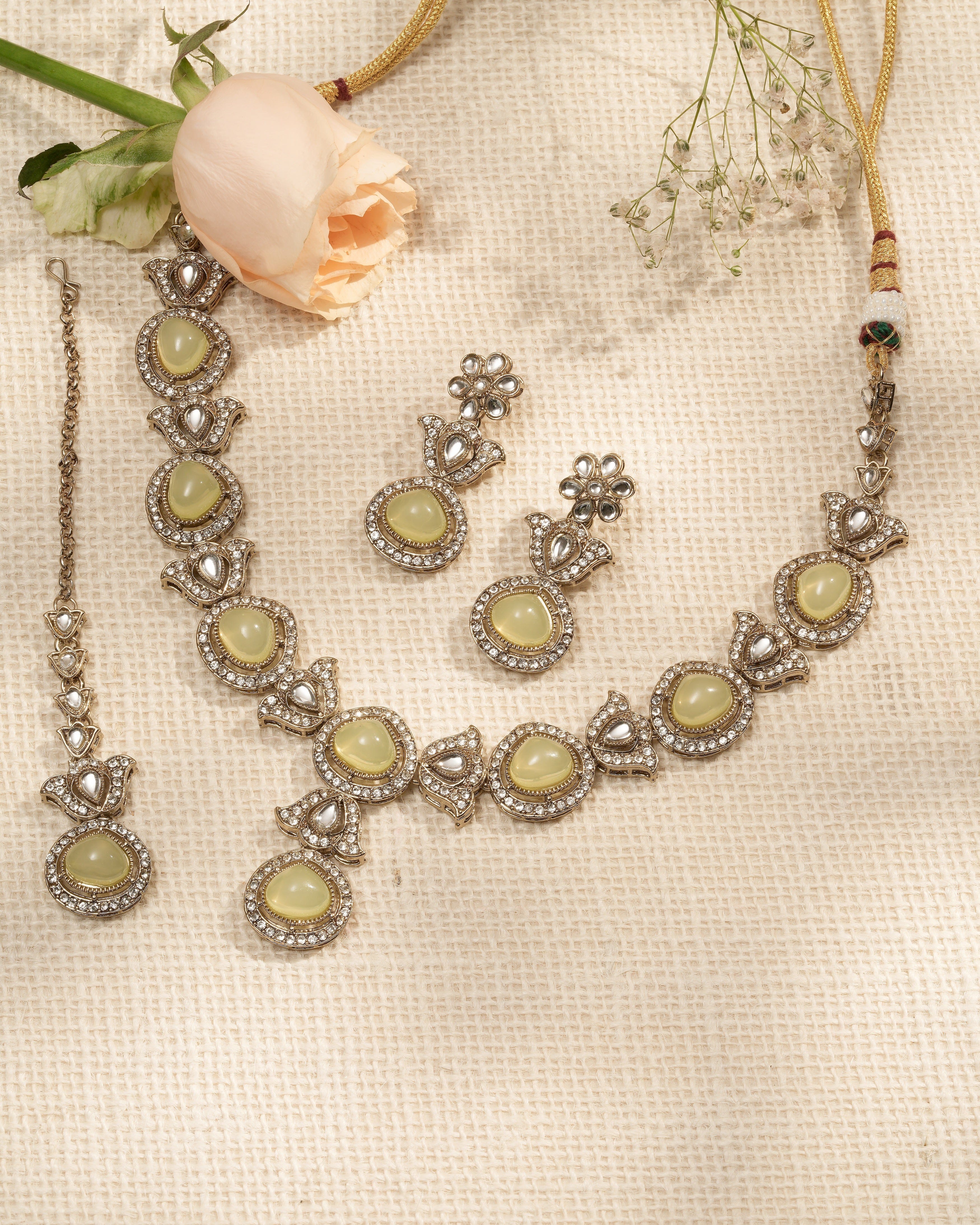Lemon Glow – Yellow Zedex & CZ Choker Necklace