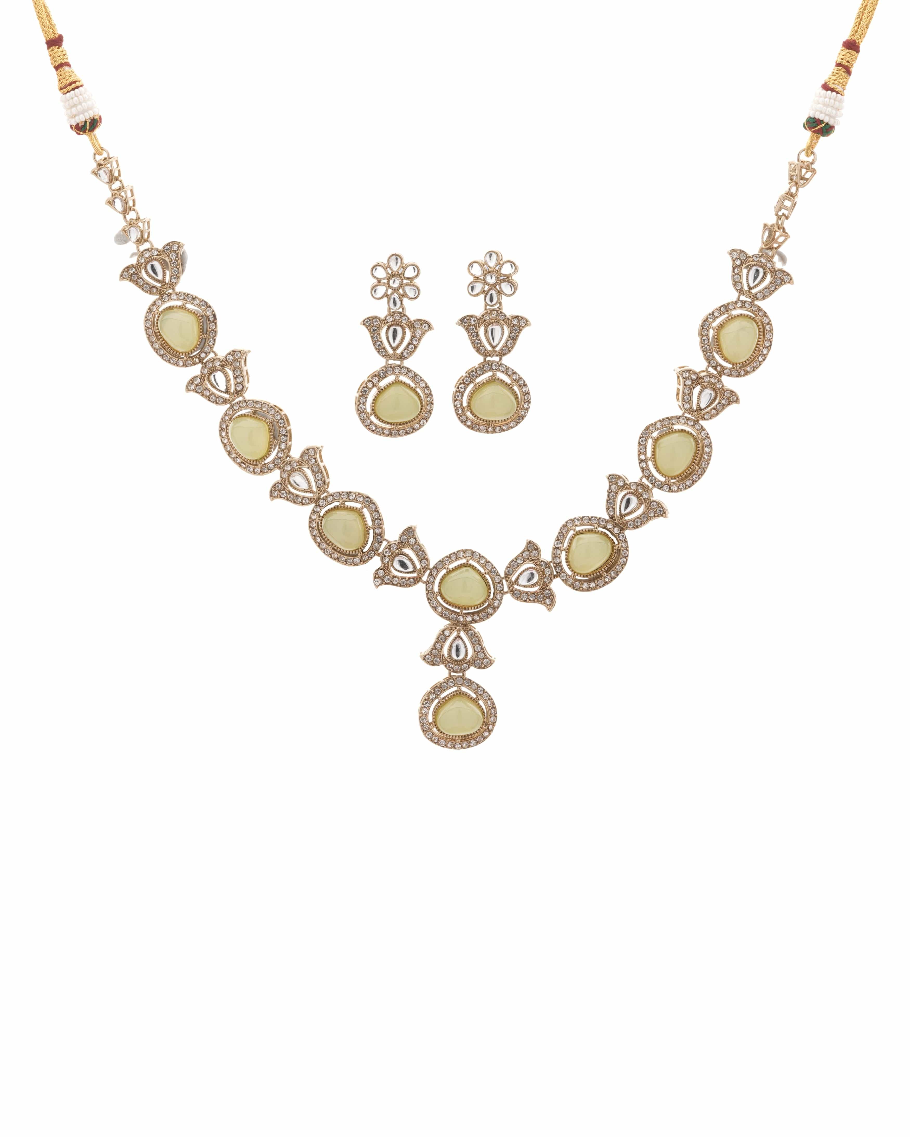 Lemon Glow – Yellow Zedex & CZ Choker Necklace