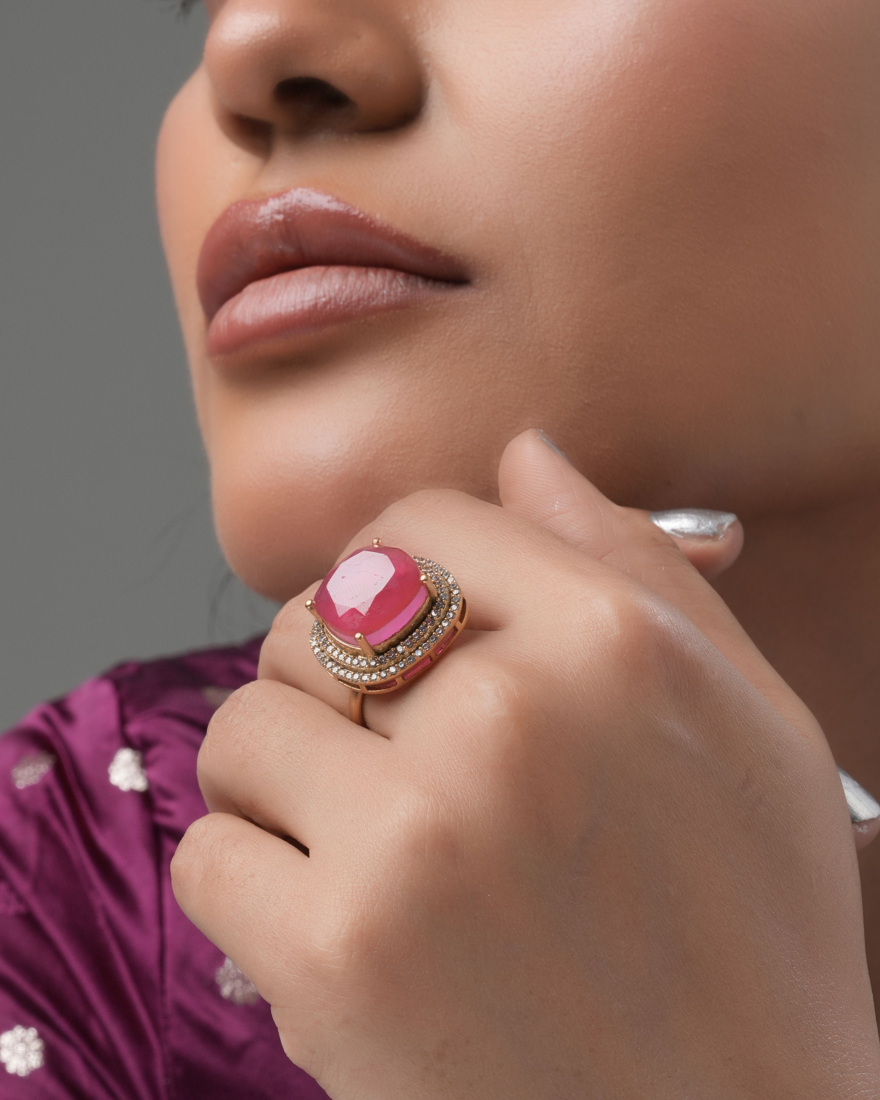 Ruby Radiance Cocktail Ring