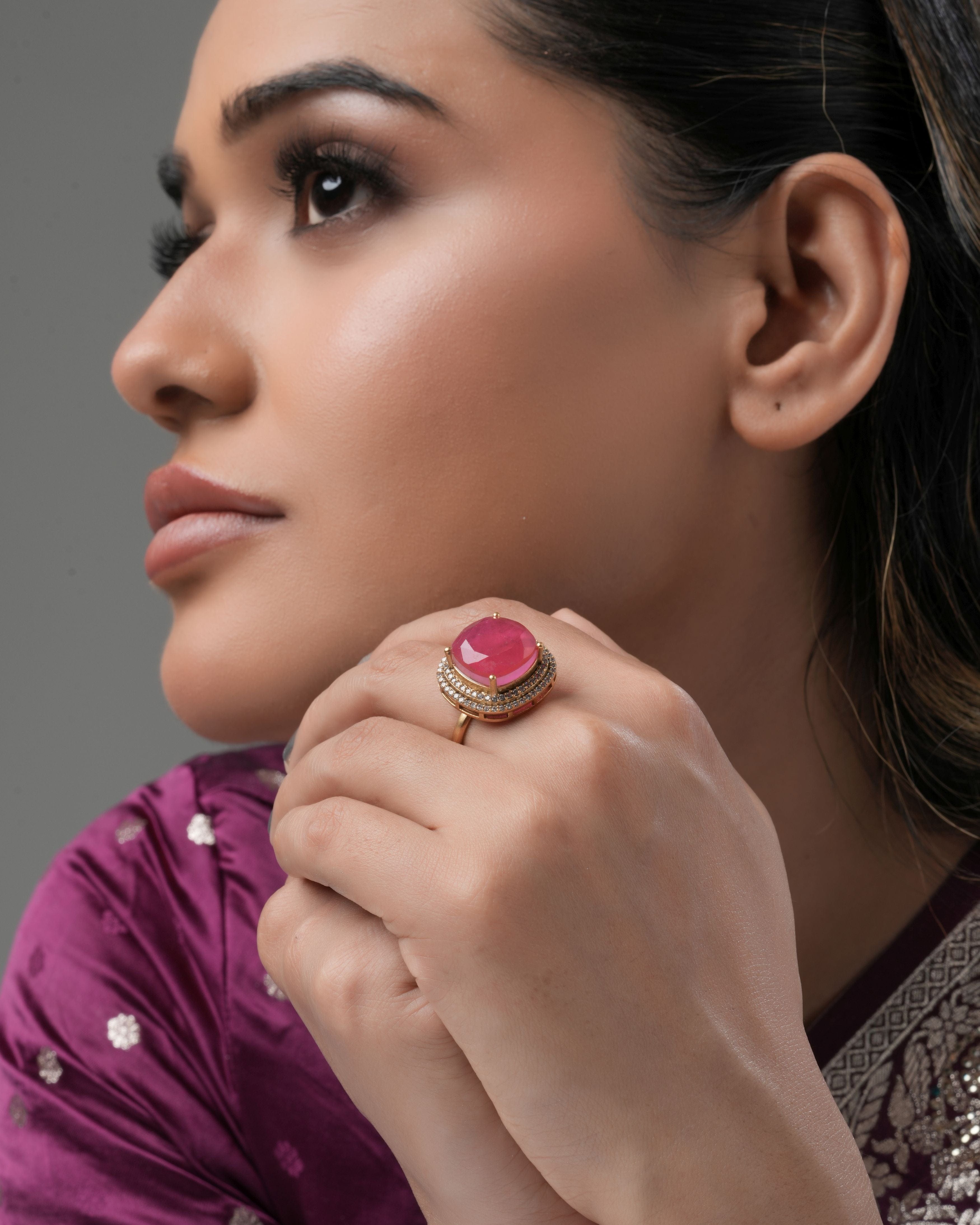 Ruby Radiance Cocktail Ring