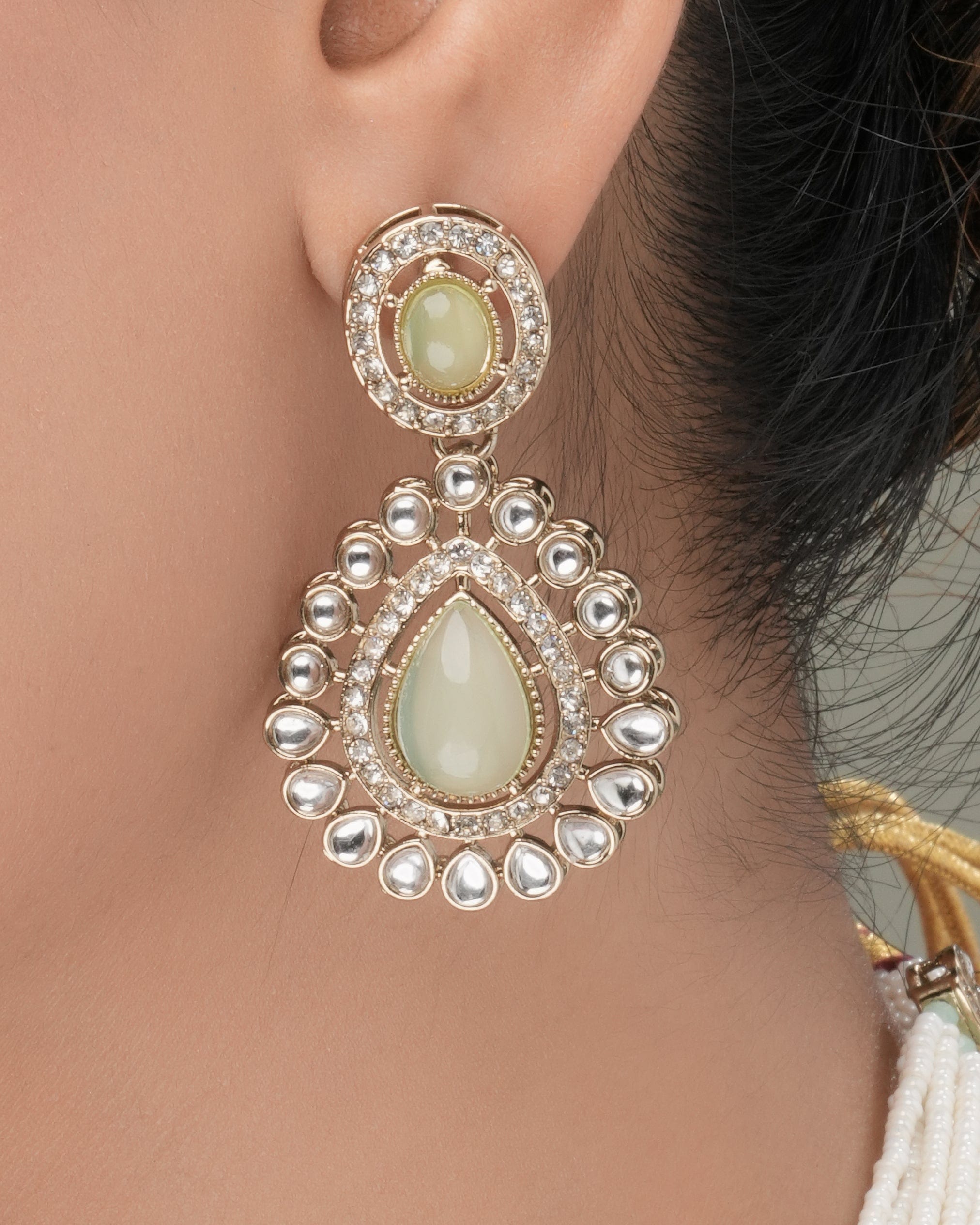 Golden Bloom – Pear Lemon Zedex & CZ Necklace