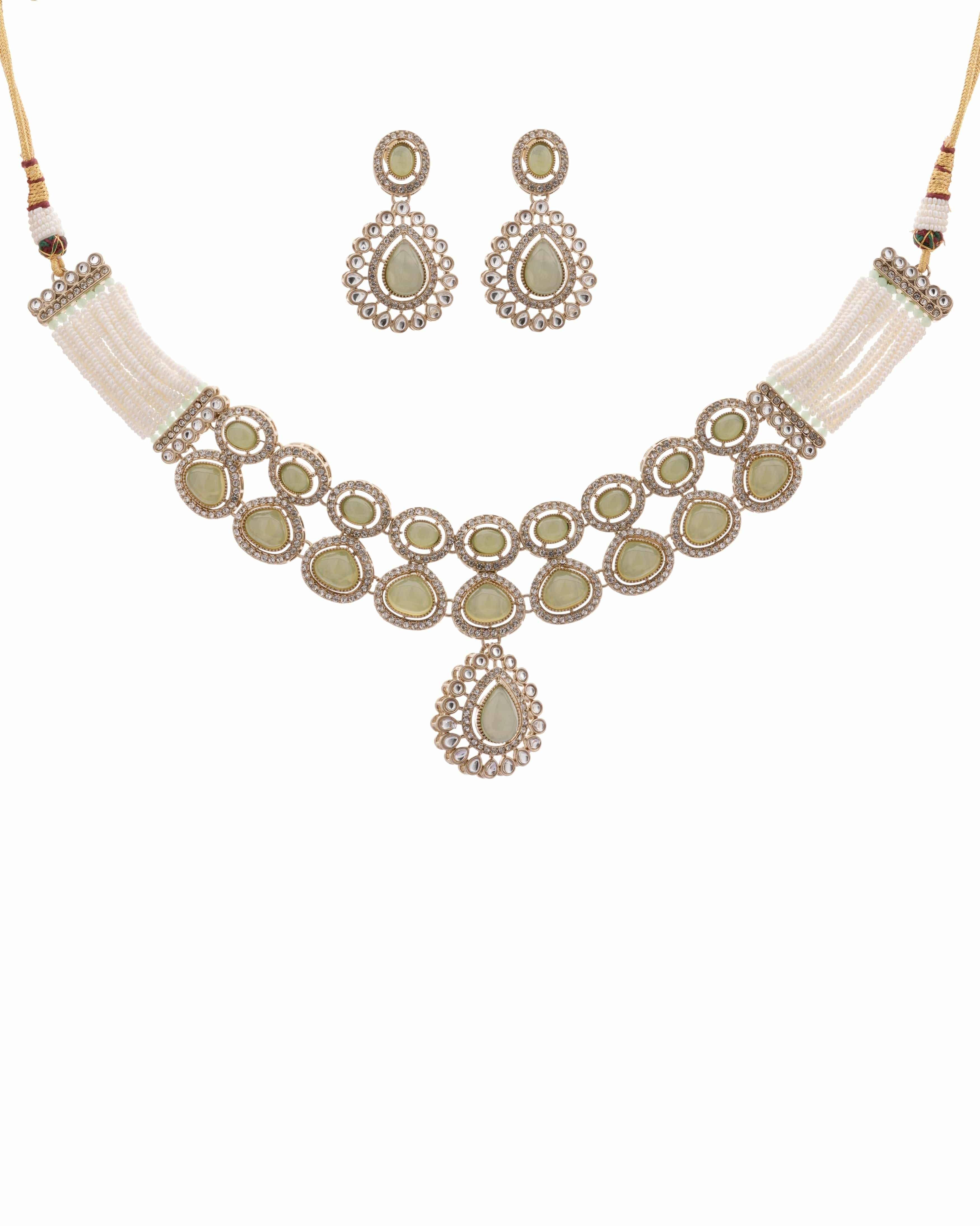 Golden Bloom – Pear Lemon Zedex & CZ Necklace