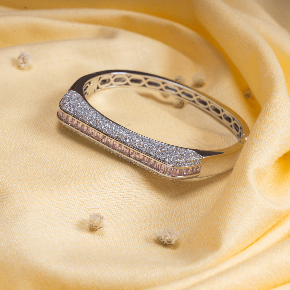 Ruby Luxe Crystal Bangle Bracelet — Modern Sparkle & Elegance