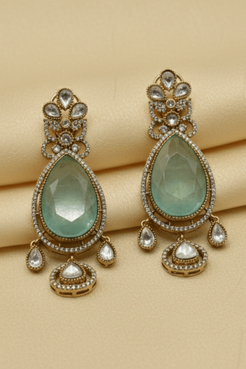 Royal Emerald Chandelier Earrings — Luxury Bridal & Party Jewelry