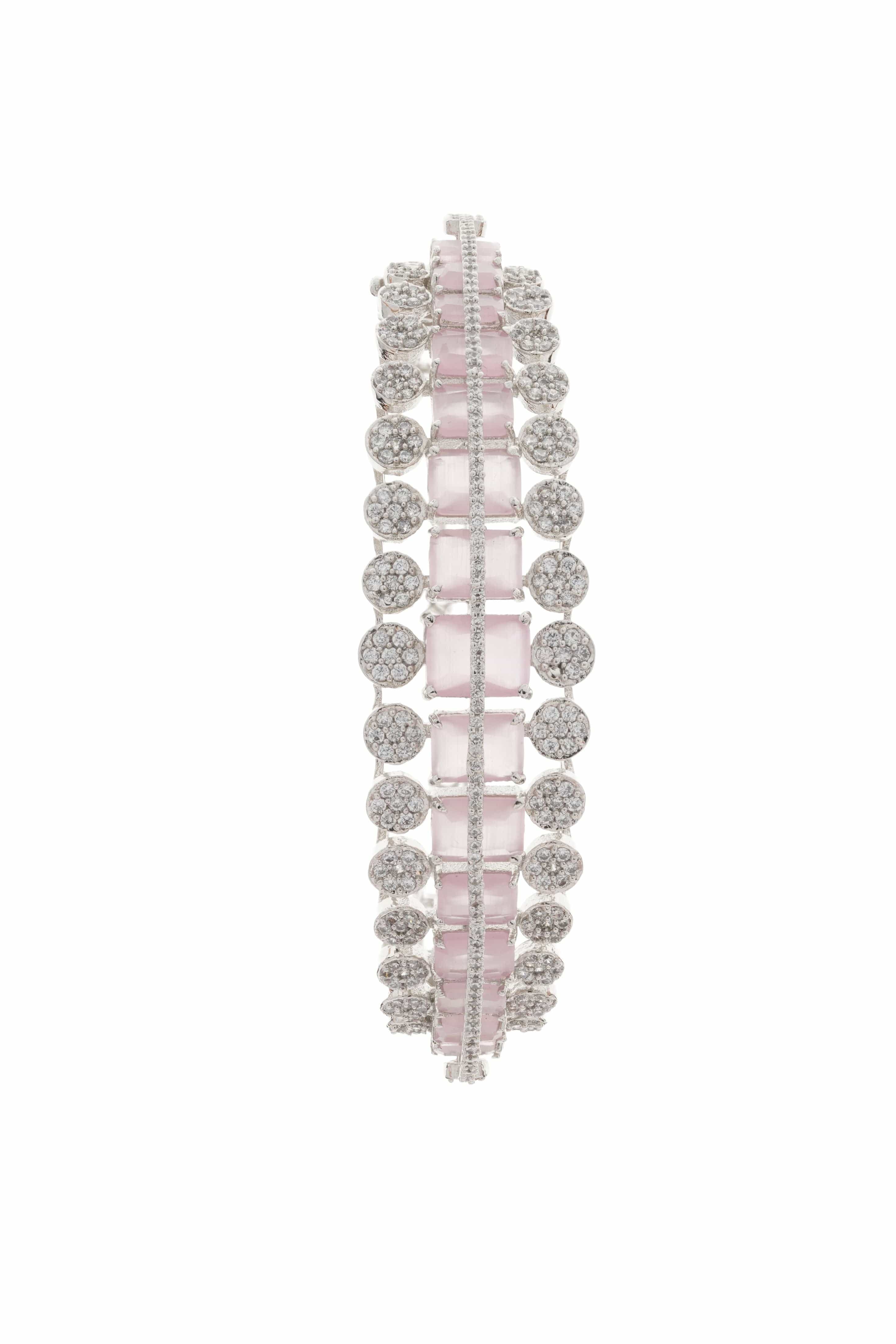 Elegant Radiance – Luxe Semi precious Emerald  Colored Stone Inlay Openable Braclet with CZ