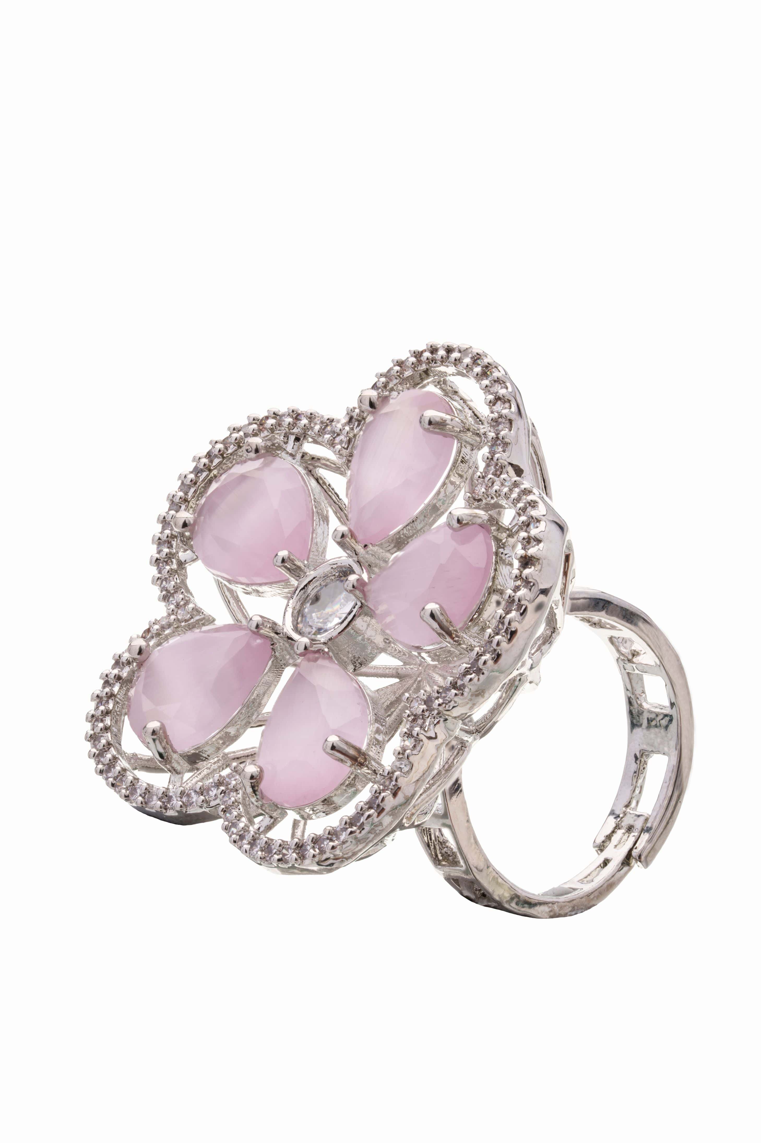 Blush Petal Halo Ring