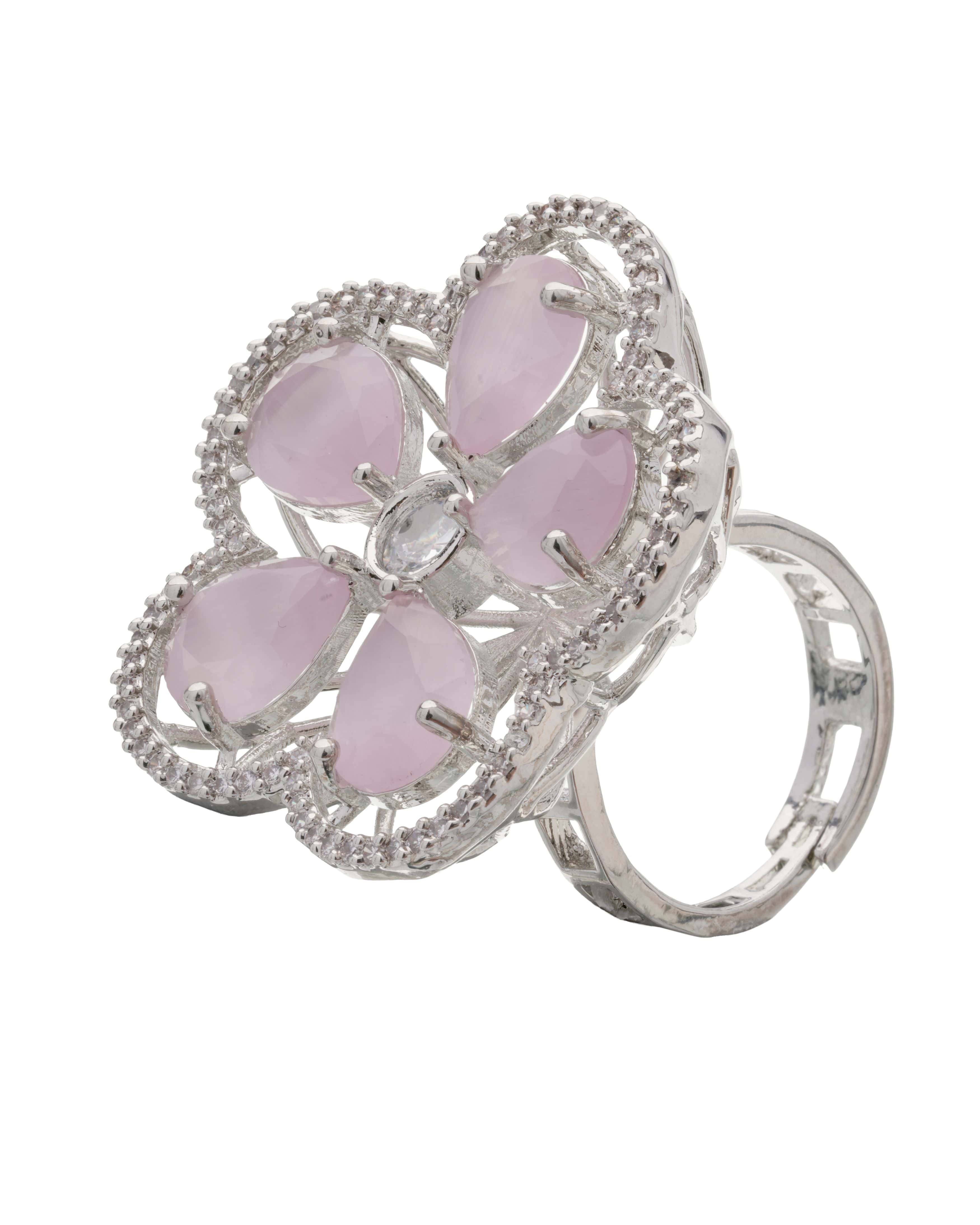 Blush Petal Halo Ring