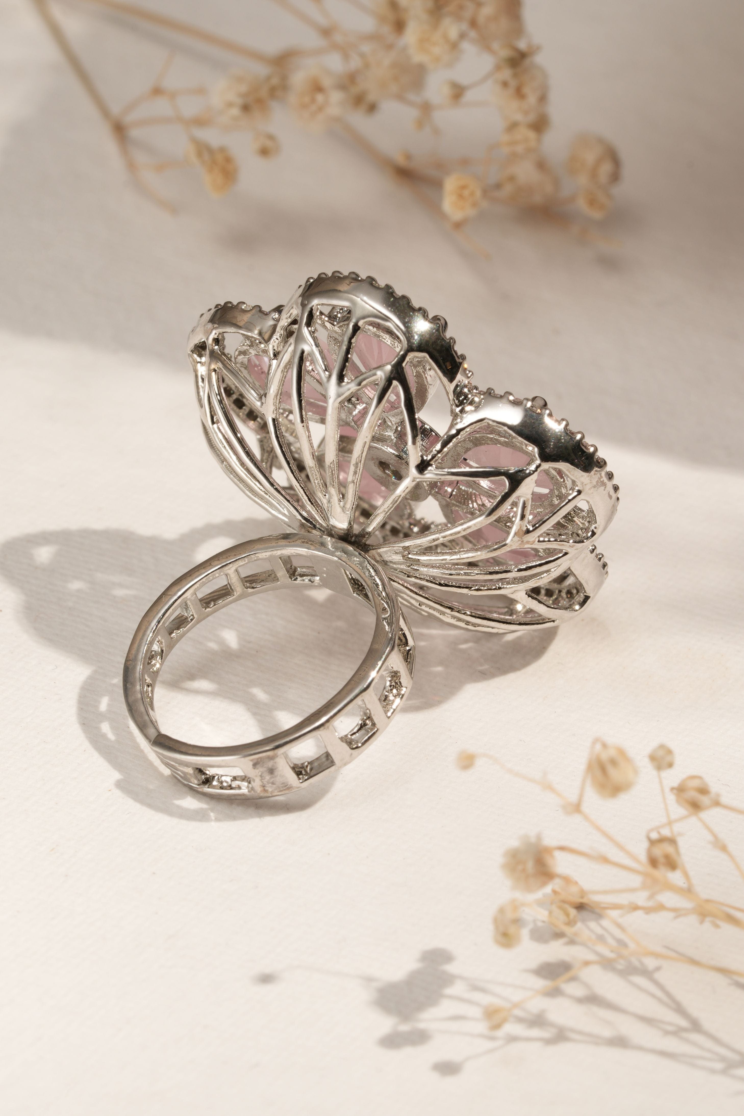 Blush Petal Halo Ring