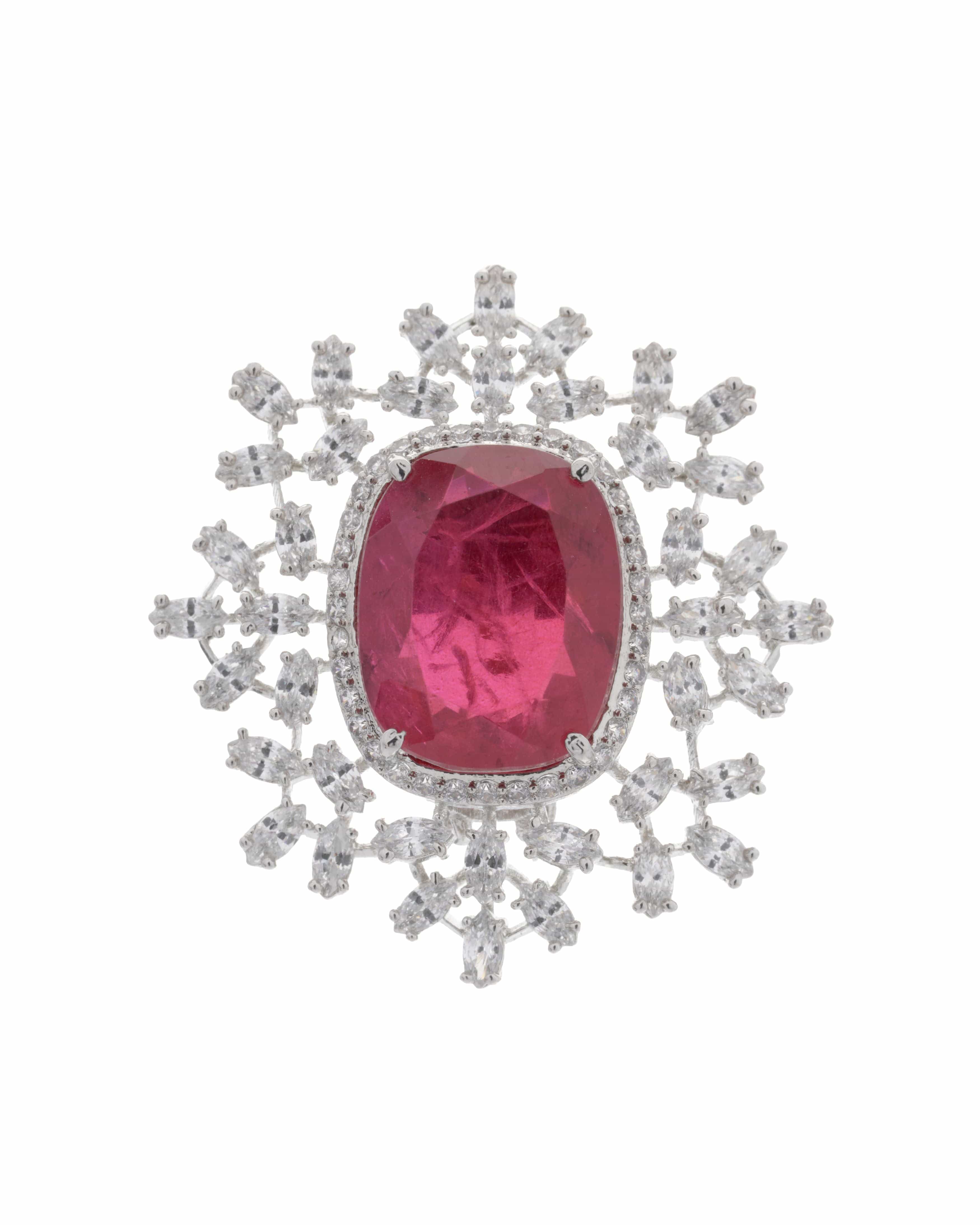 Elegant Ruby Radiance Doublet Tops with Swarovski Elements