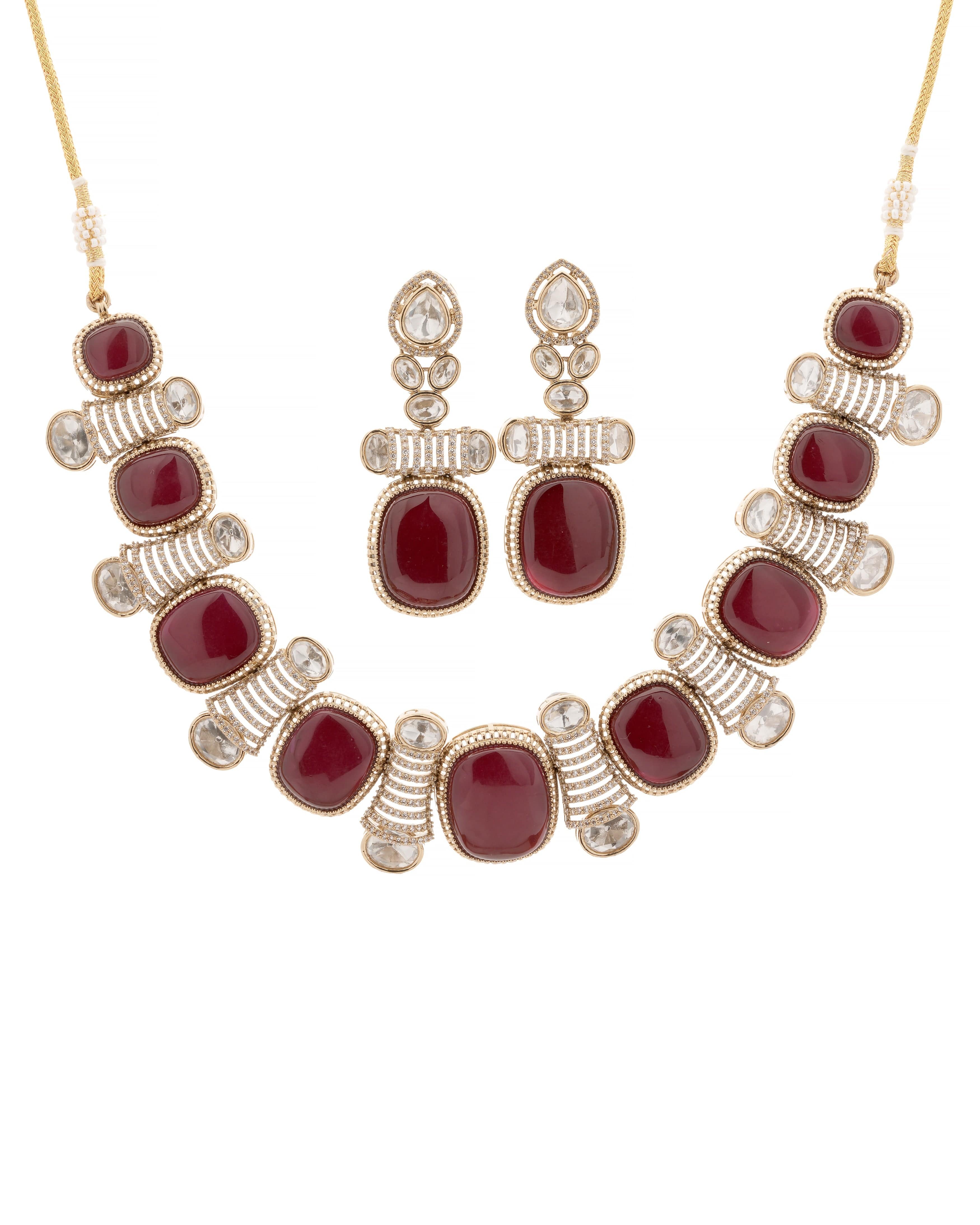 Snow Queen – White Stone & CZ Statement Choker Necklace