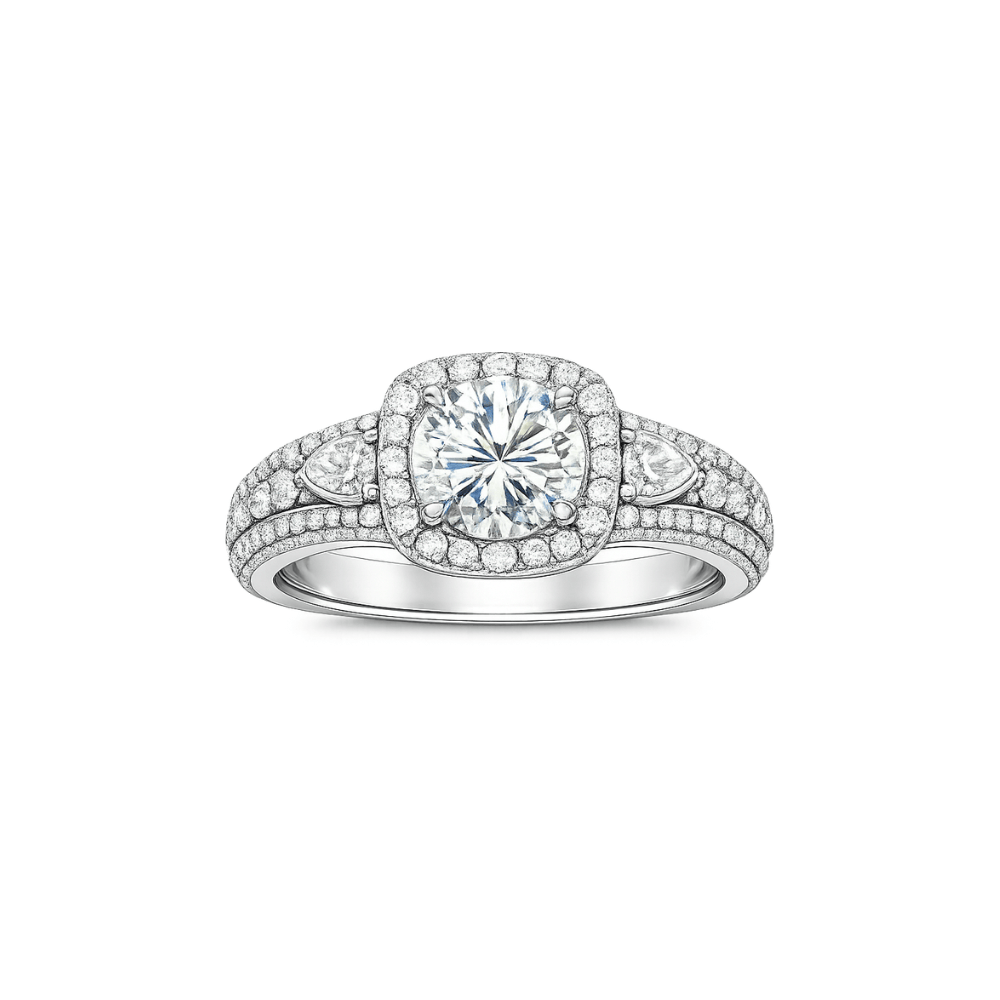 Mataari Ring Regal Radiance: Emerald Majesty Gold Ring