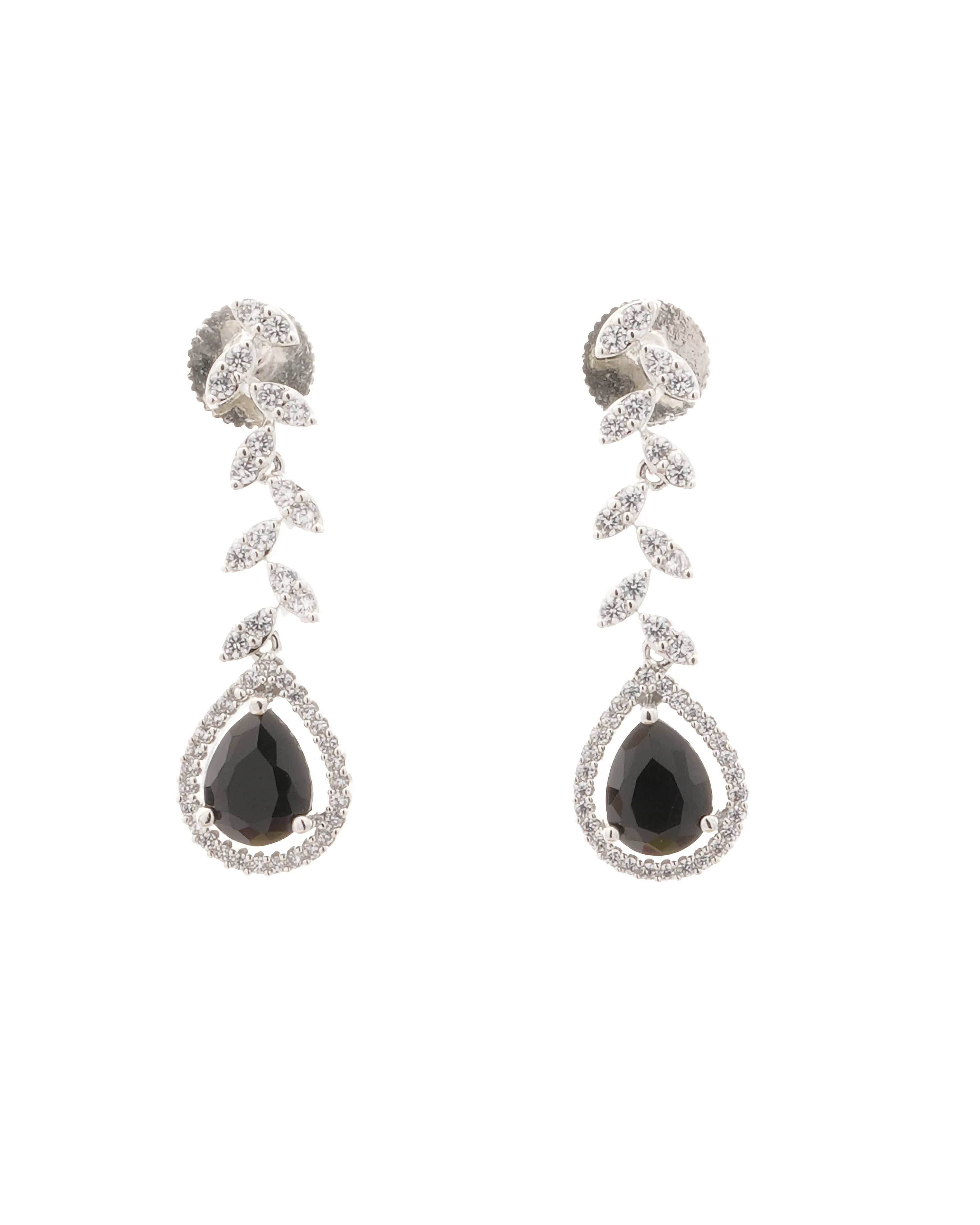 Emerald Teardrop Shine Necklace & Earrings Set