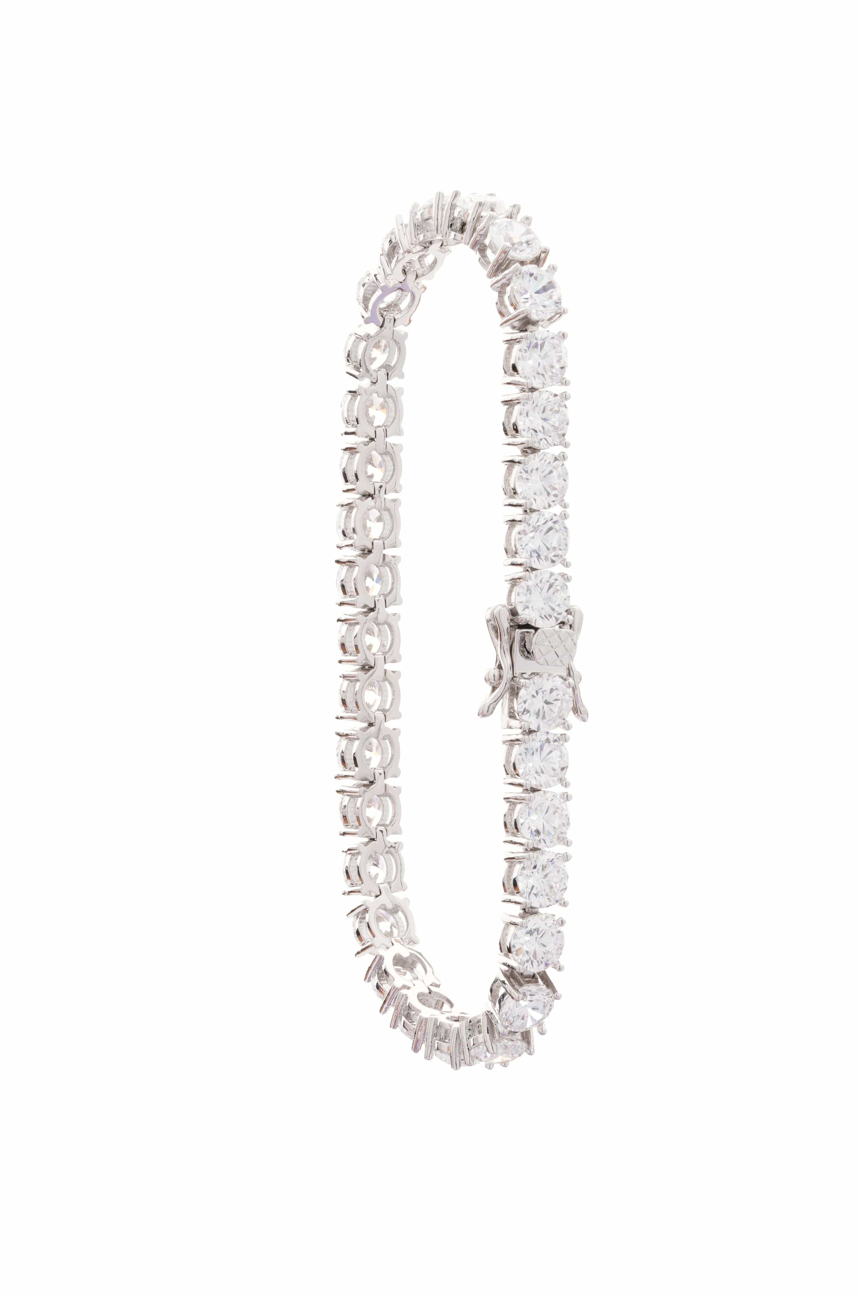 Elegance Line Crystal Tennis Bracelet – Classic Silver Sparkle