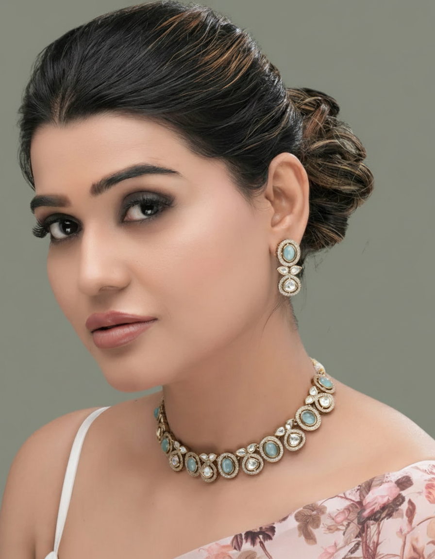 Sky Aura  Mona Lisa Moissanite Choker Set