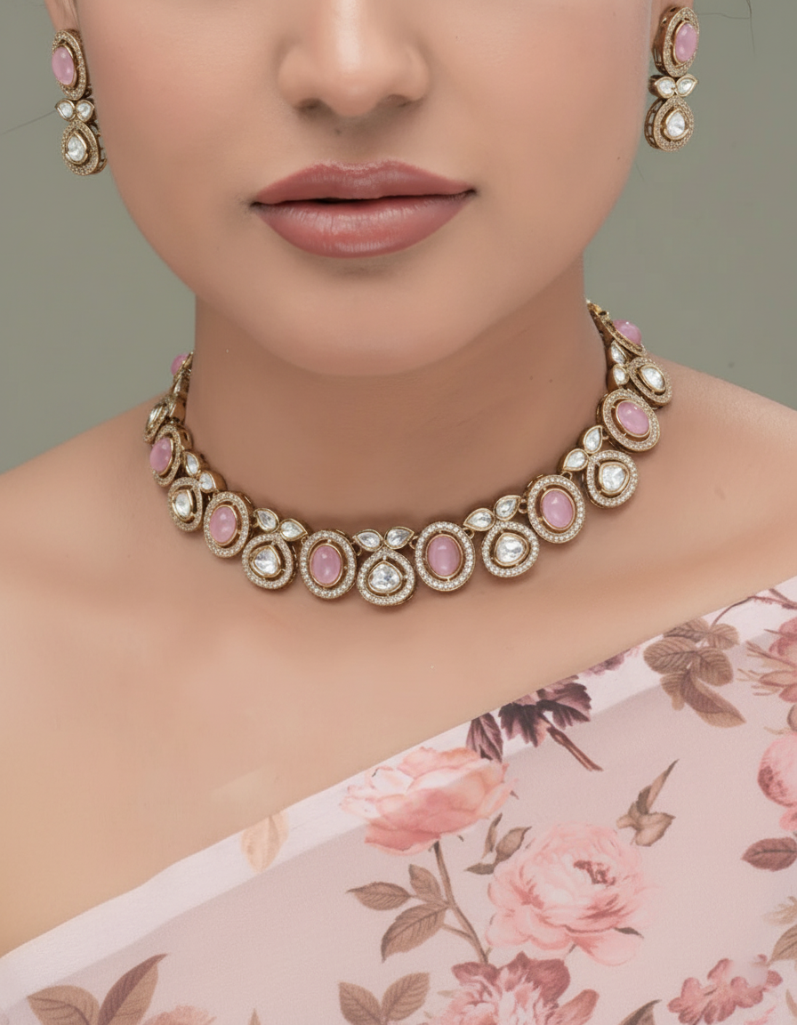 Sky Aura  Mona Lisa Moissanite Choker Set