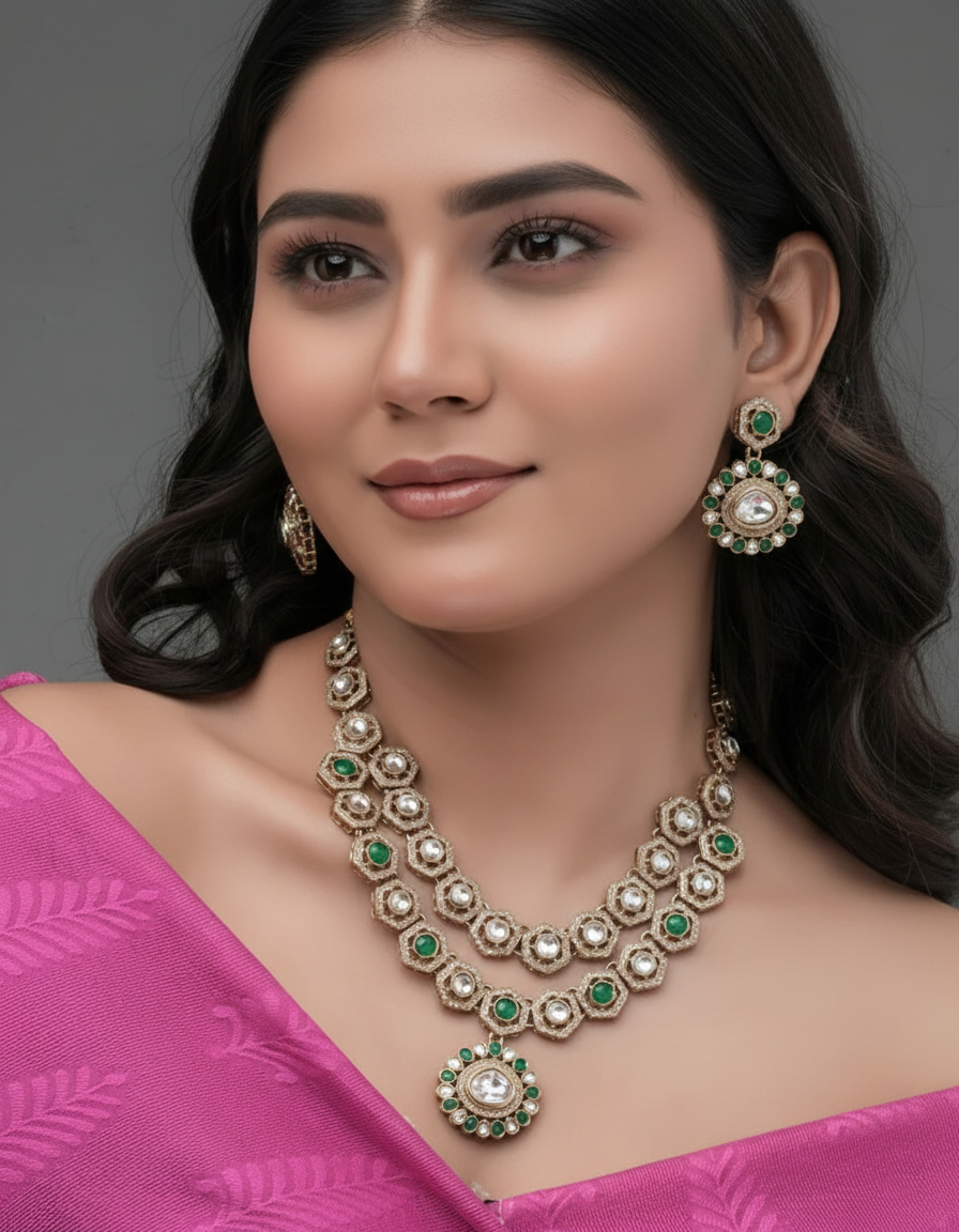 Crimson Crest – Red & Hexagon Zedex Necklace