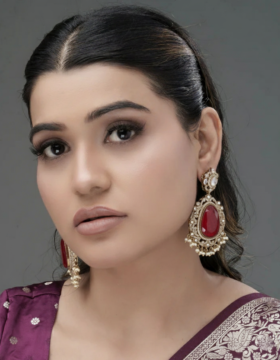 Handmade Green Doublet Cascade Earrings