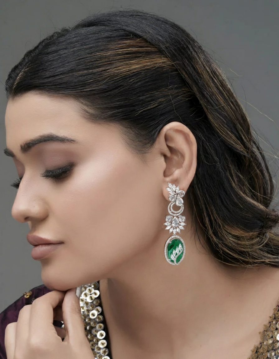Evergreen Radiance Diamond Drop Earrings
