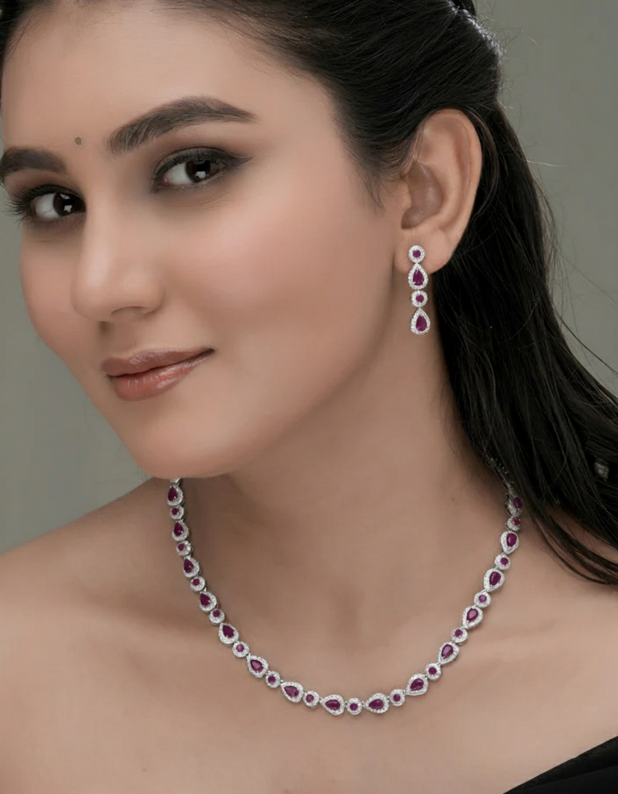 Aura All Over Necklace & Earring Set