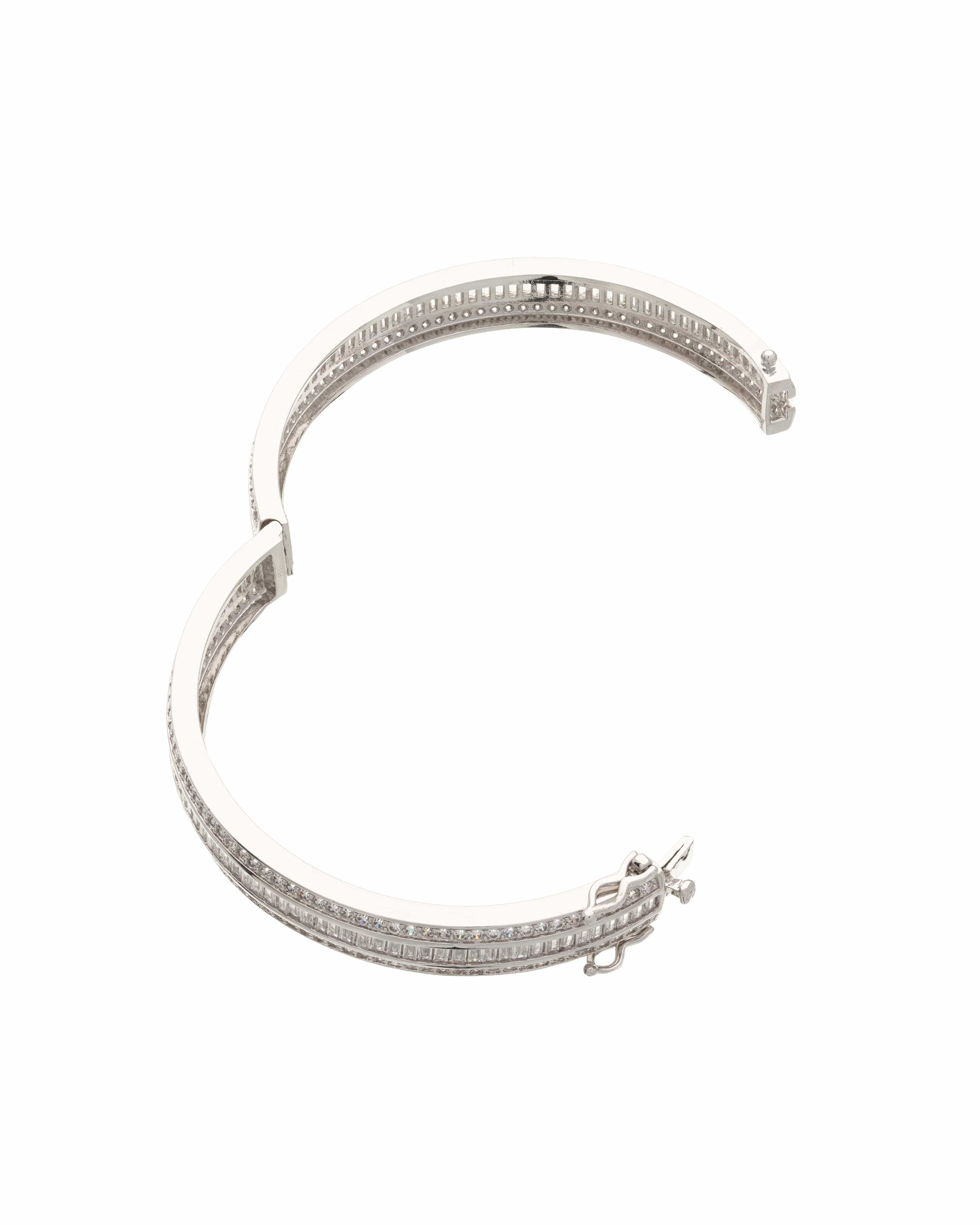 Mataari Bangles Triple Row Sparkle Hinged Bangle