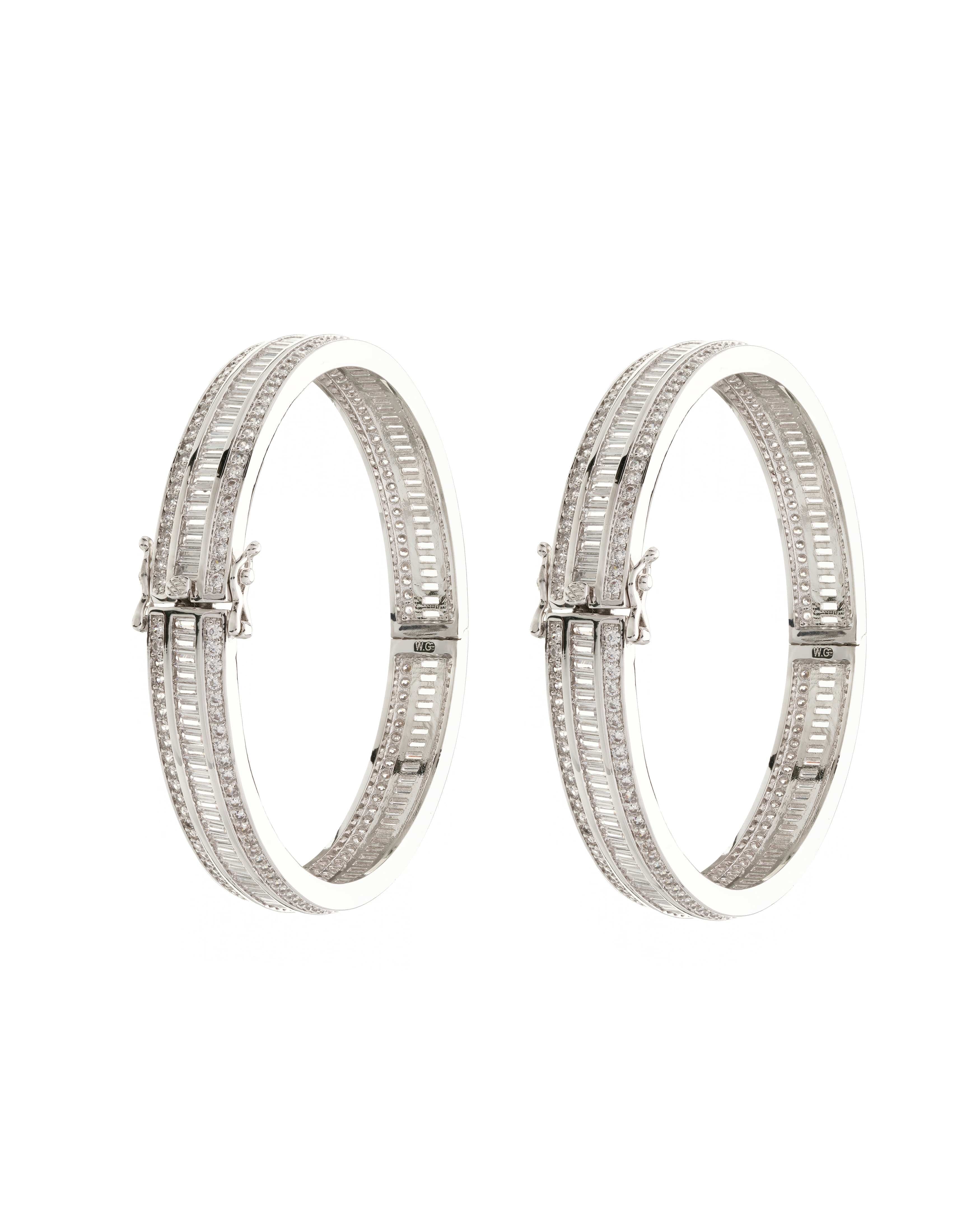 Mataari Bangles Triple Row Sparkle Hinged Bangle