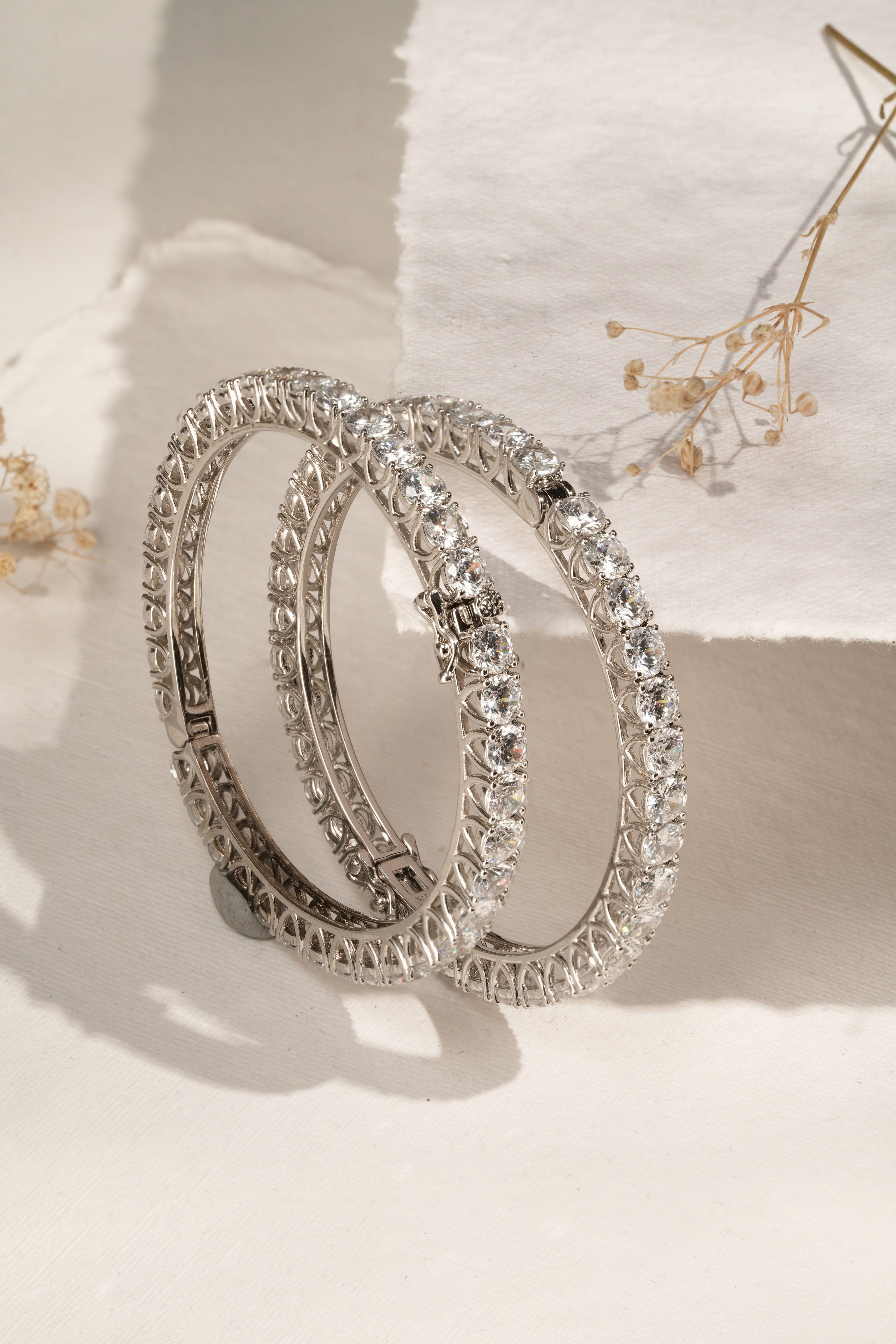 Mataari Bangles Regalia Silver Cutwork Bangles – Intricate Pair for Festive Elegance