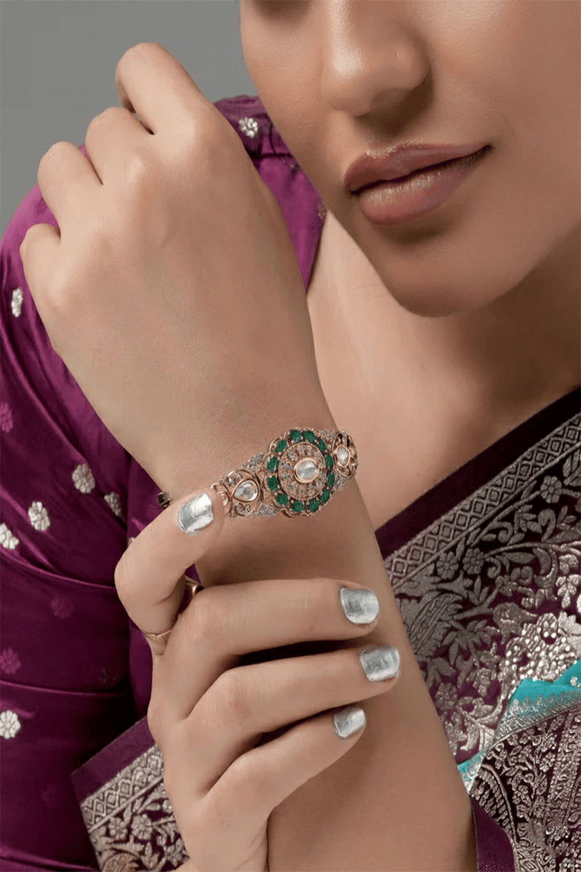 Mataari Bangles Ruby Radiance Openable Moissanite CZ Bangle 